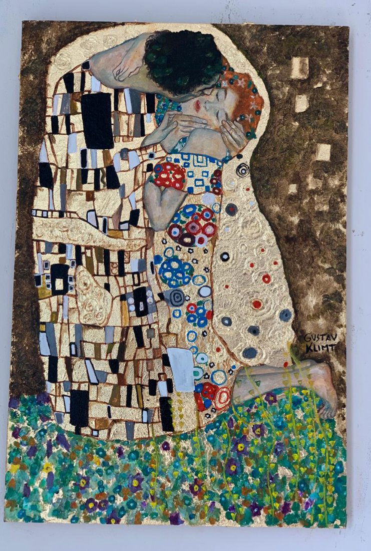 Gustav Klimt oil on canvas, signed and stamped (1 of 6)