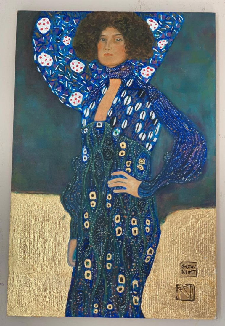 Gustav Klimt oil on canvas, signed and stamped (1 of 6)