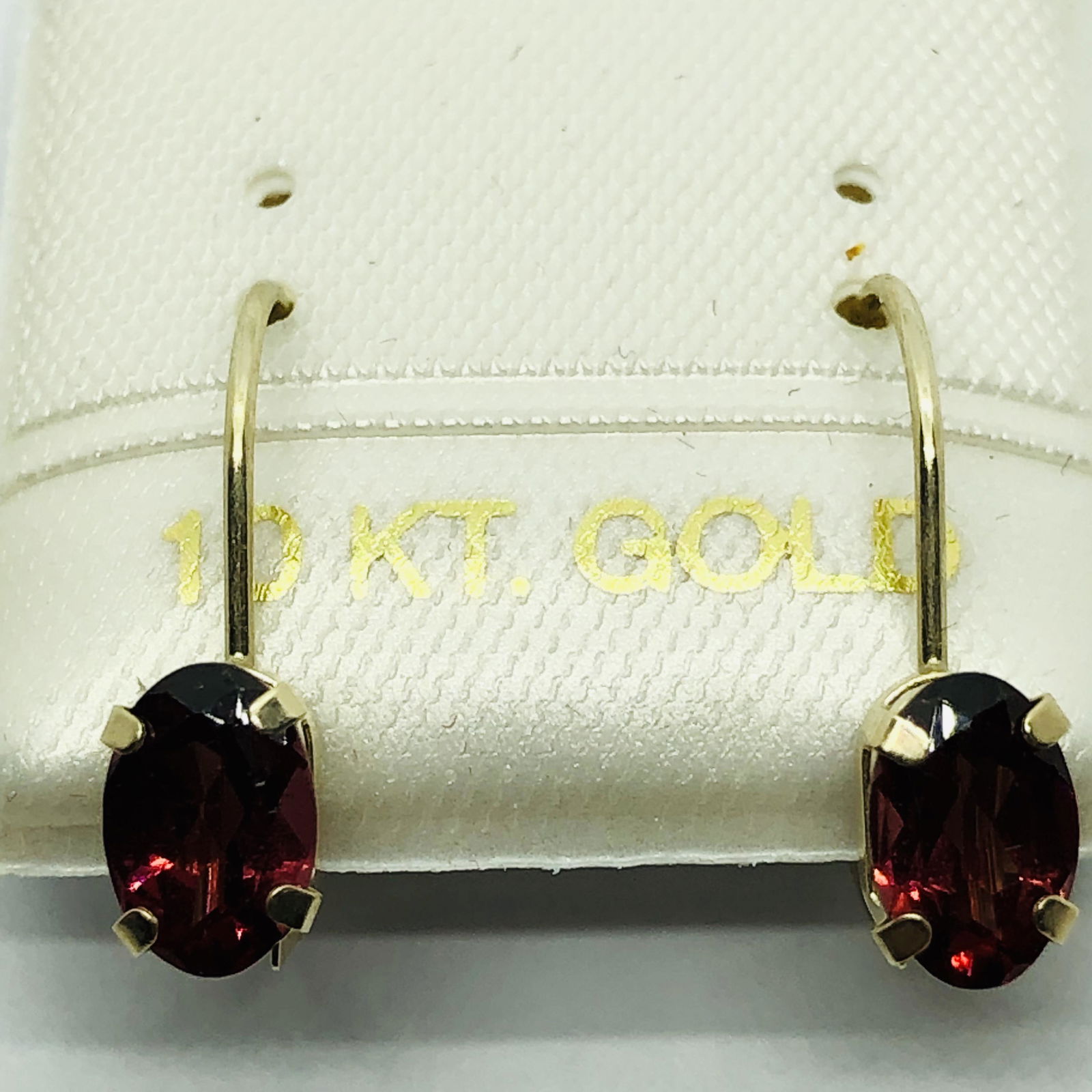 $240 10K  Garnet Leverback Earrings (1 of 3)