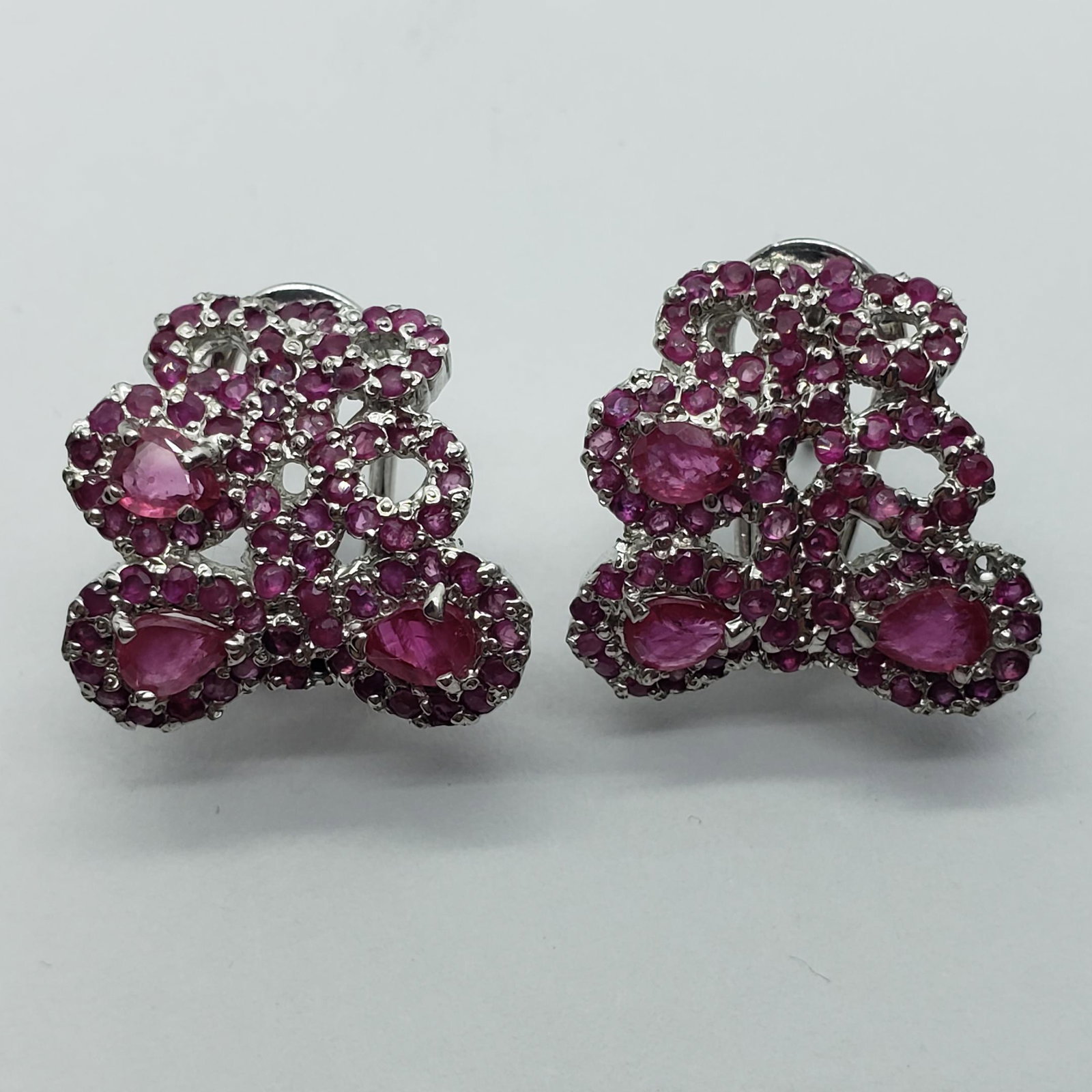 $600 Silver Ruby Earrings: Silver Ruby Earrings (~weight 9.68g), Suggested Retail Value $600 (Estimated Selling Price from $60 to $120)