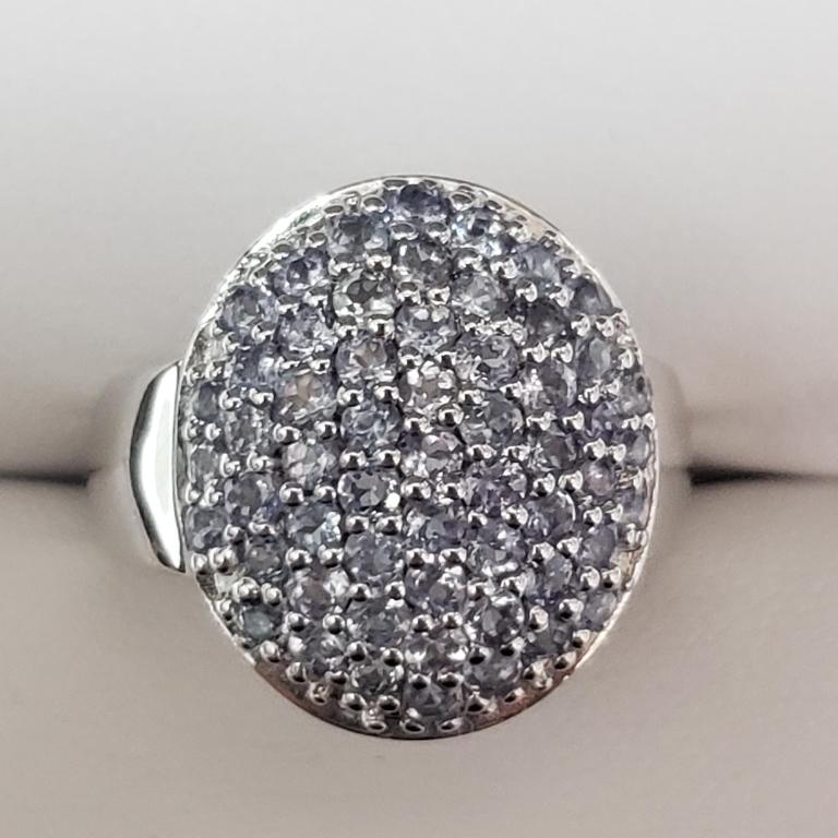 Silver Tanzanite Ring: Silver Tanzanite Ring (~Size 6)(Ring is resizable for $40) (~weight 8.6g), Suggested Retail Value $320 (Estimated Selling Price from $48 to $96)