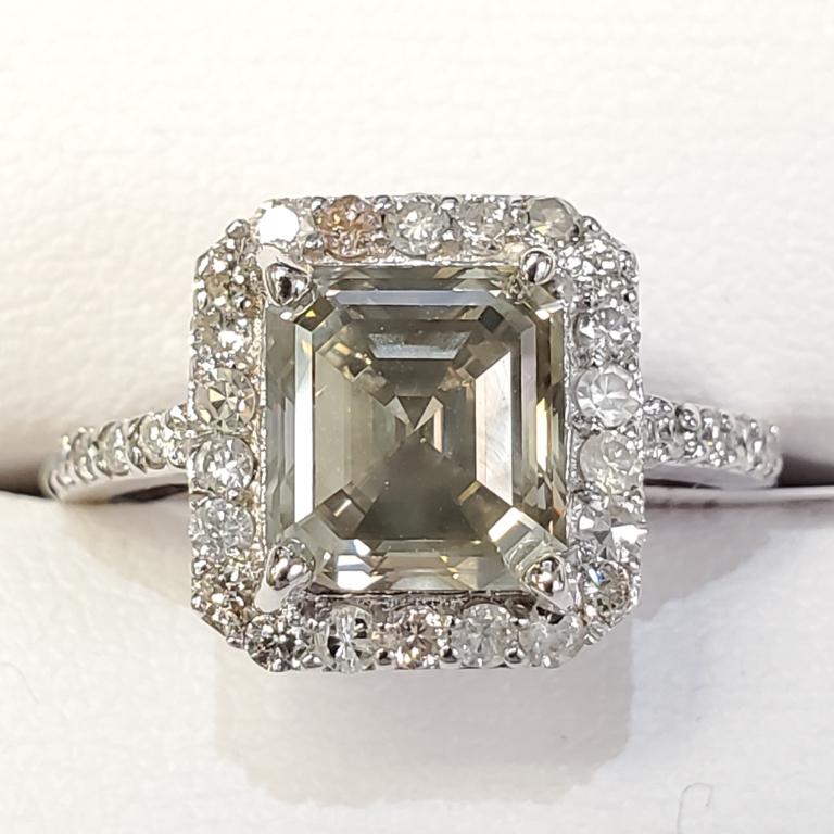 Certified 14K  Diamond(2.55Ct,Vs,Fancy Light (1 of 5)