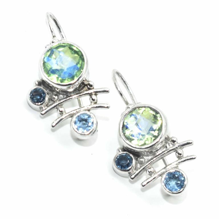 Sterling Silver Green Mystic(3.6ct) Earrings (1 of 3)