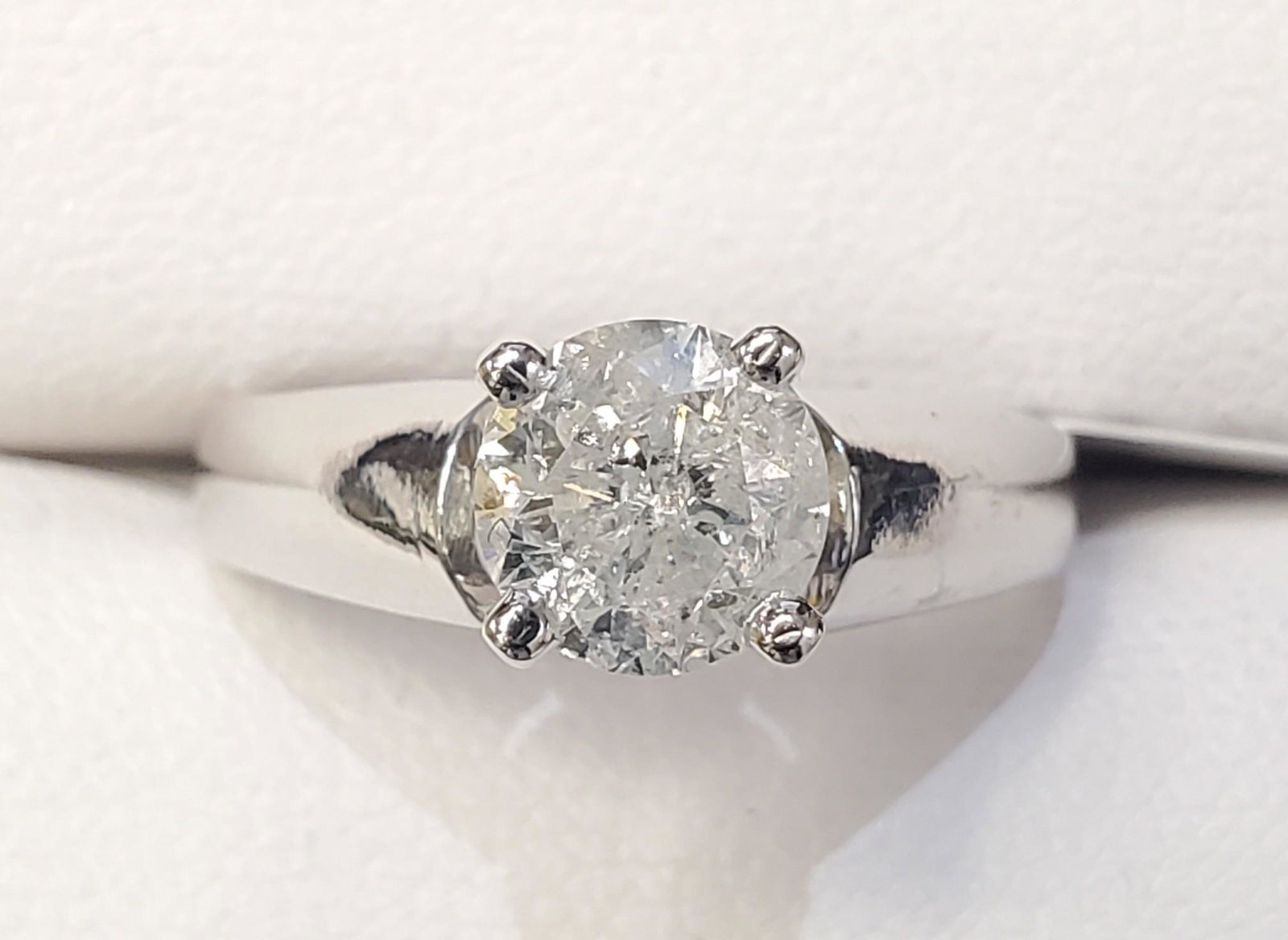 Certified10K Diamond(1.15Ct,I2,G) Ring: 10K White Gold Diamond(1.15Ct,I2,G) Solitaire Engagement Ring (~Size 6.75)(Ring is resizable for $40) (~length 0 inches) (~weight 2.64g), Made in Canada, Suggested Retail Value:$6700