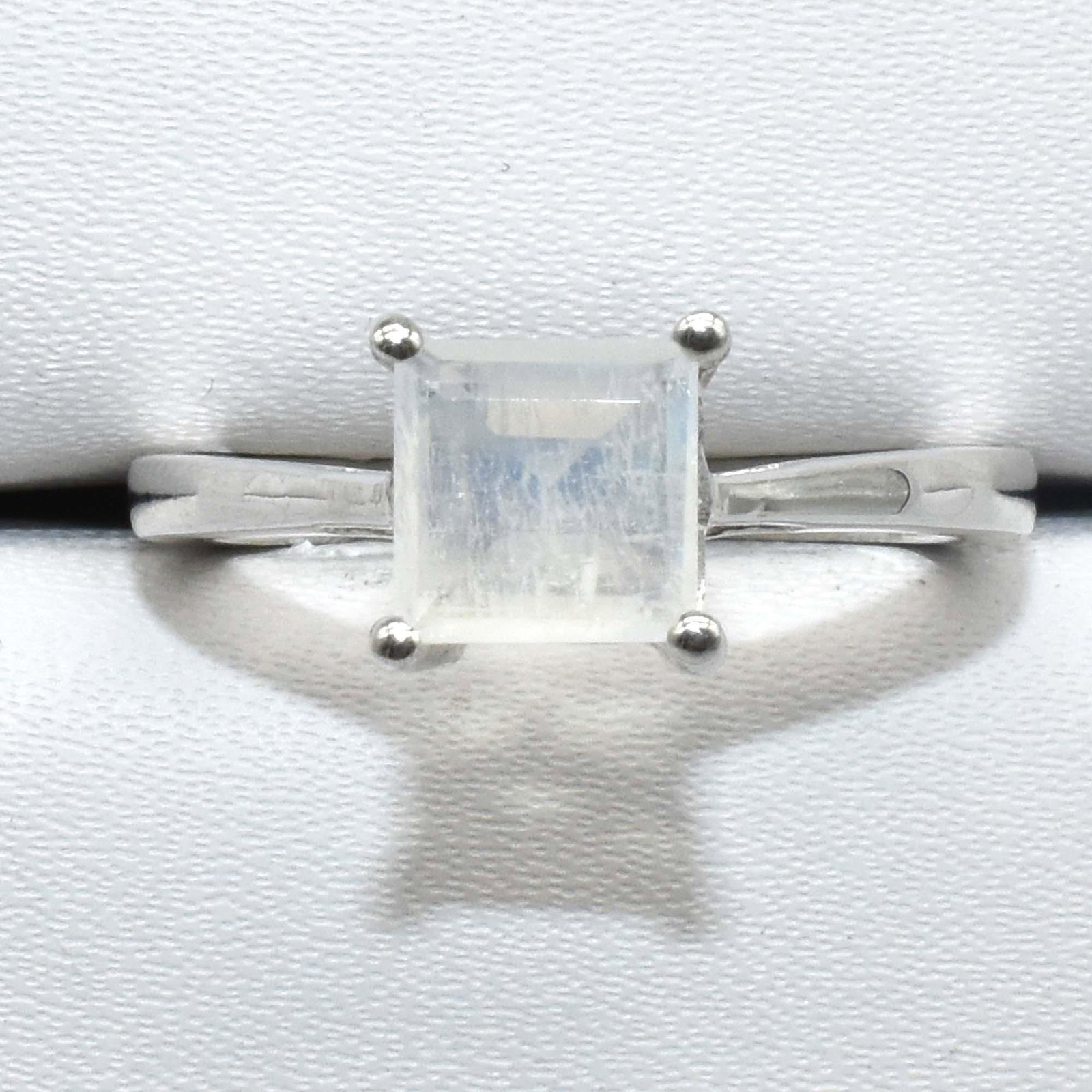 $180 Silver Moonstone(1.8ct) Ring: Silver Moonstone(1.8ct) Rhodium Plated Ring (~Size 7)(Ring is resizable for $40) (~length 0 inches) (~weight 3.3g), Suggested Retail Value $180