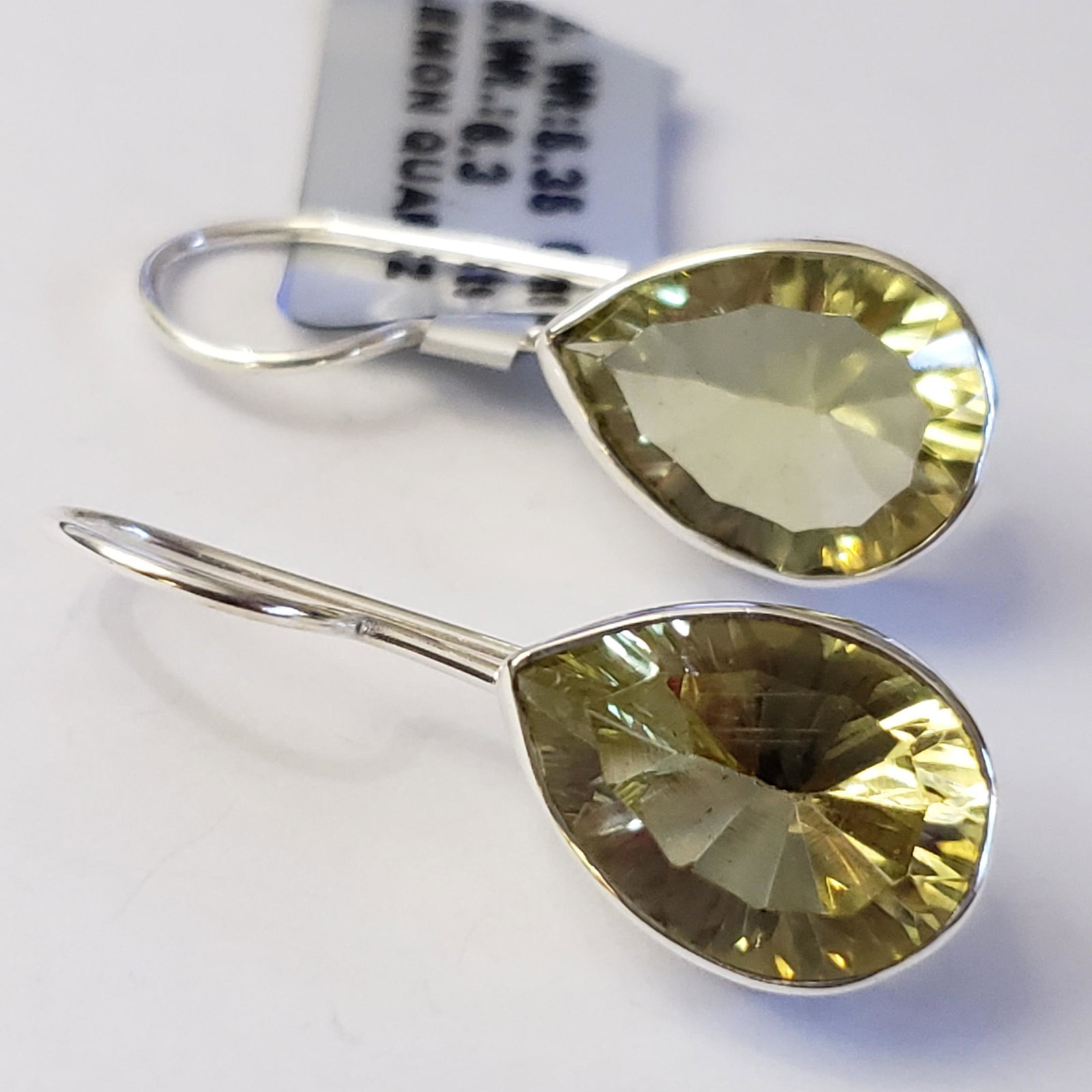 $260 Silver Lemon Quartz(6.3ct) Earrings: Silver Lemon Quartz(6.3ct) Earrings (~weight 5.35g), Suggested Retail Value $260