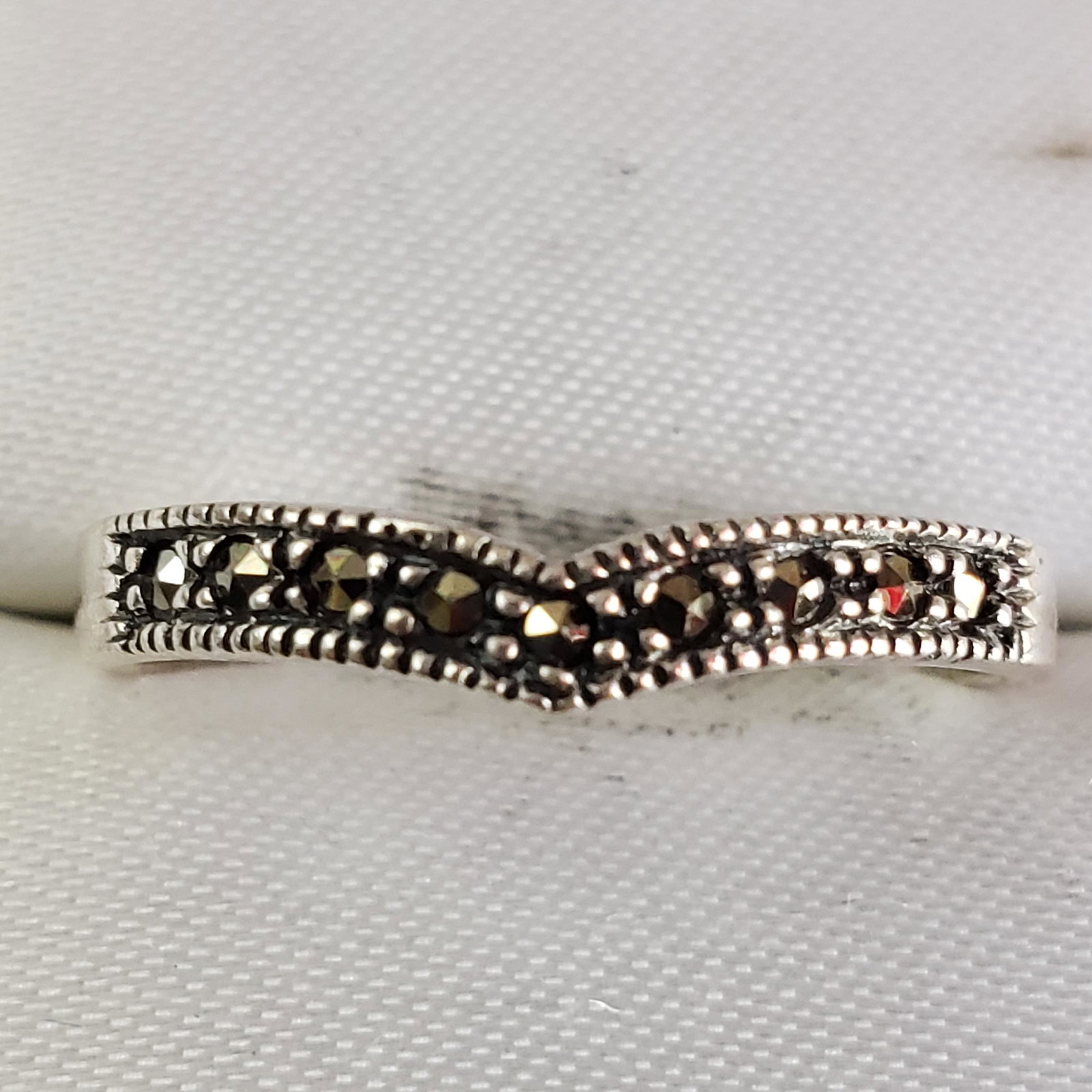 Silver Marcasite Ring: Silver Marcasite Ring (~Size 6.5)(Ring is resizable for $40), Suggested Retail Value $80