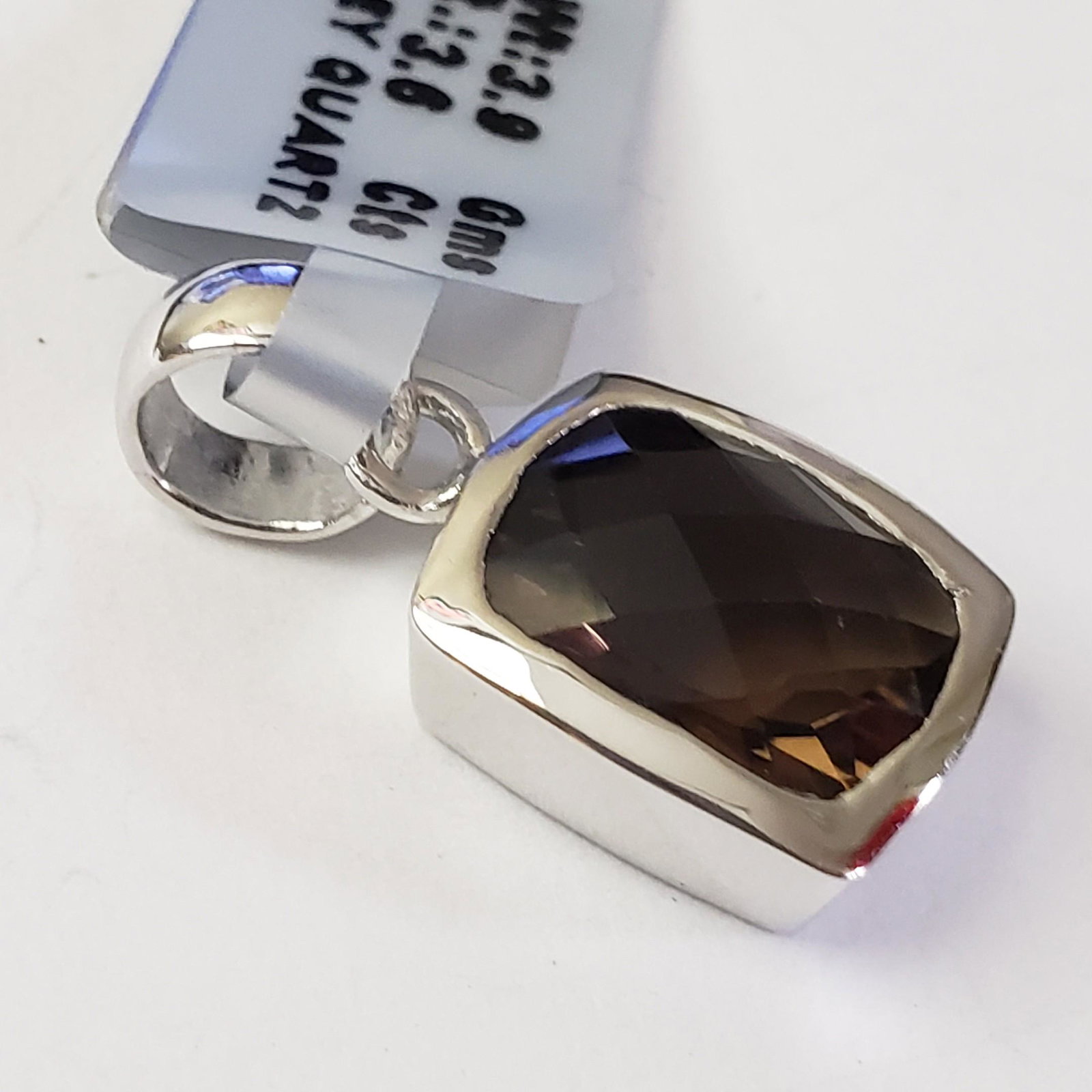 $180 Silver Smokey Quartz(3.6ct) Pendant: Silver Smokey Quartz(3.6ct) Pendant (~Size 0) (~length 0 inches) (~weight 3.9g), Suggested Retail Value $180