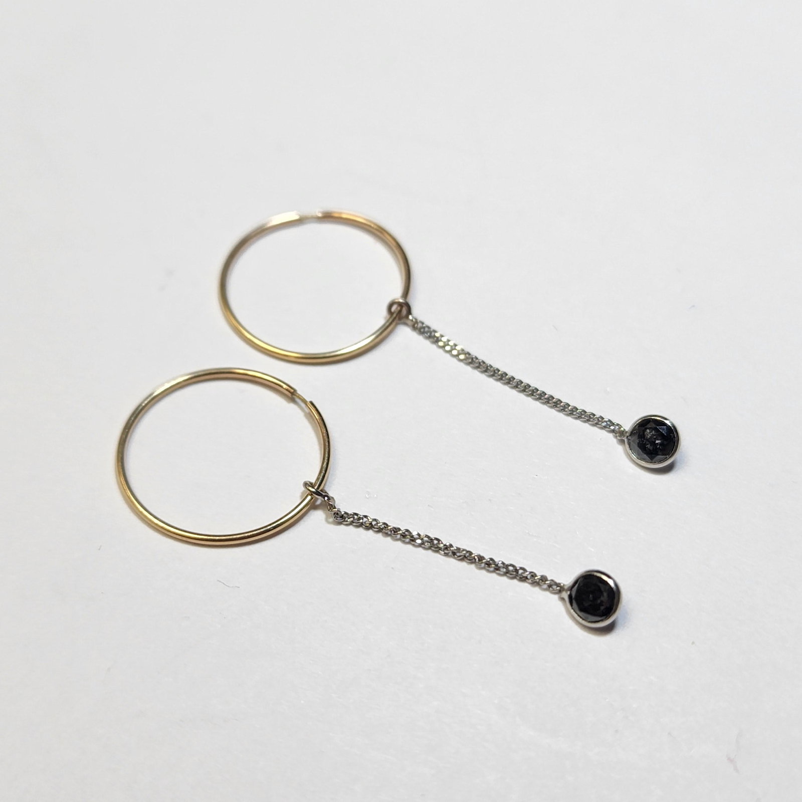 $1600 10K Black Diamond(APP 1ct) Earrings: 10K Yellow Gold Black Diamond(APP 1ct) Earrings, Suggested Retail Value $1600