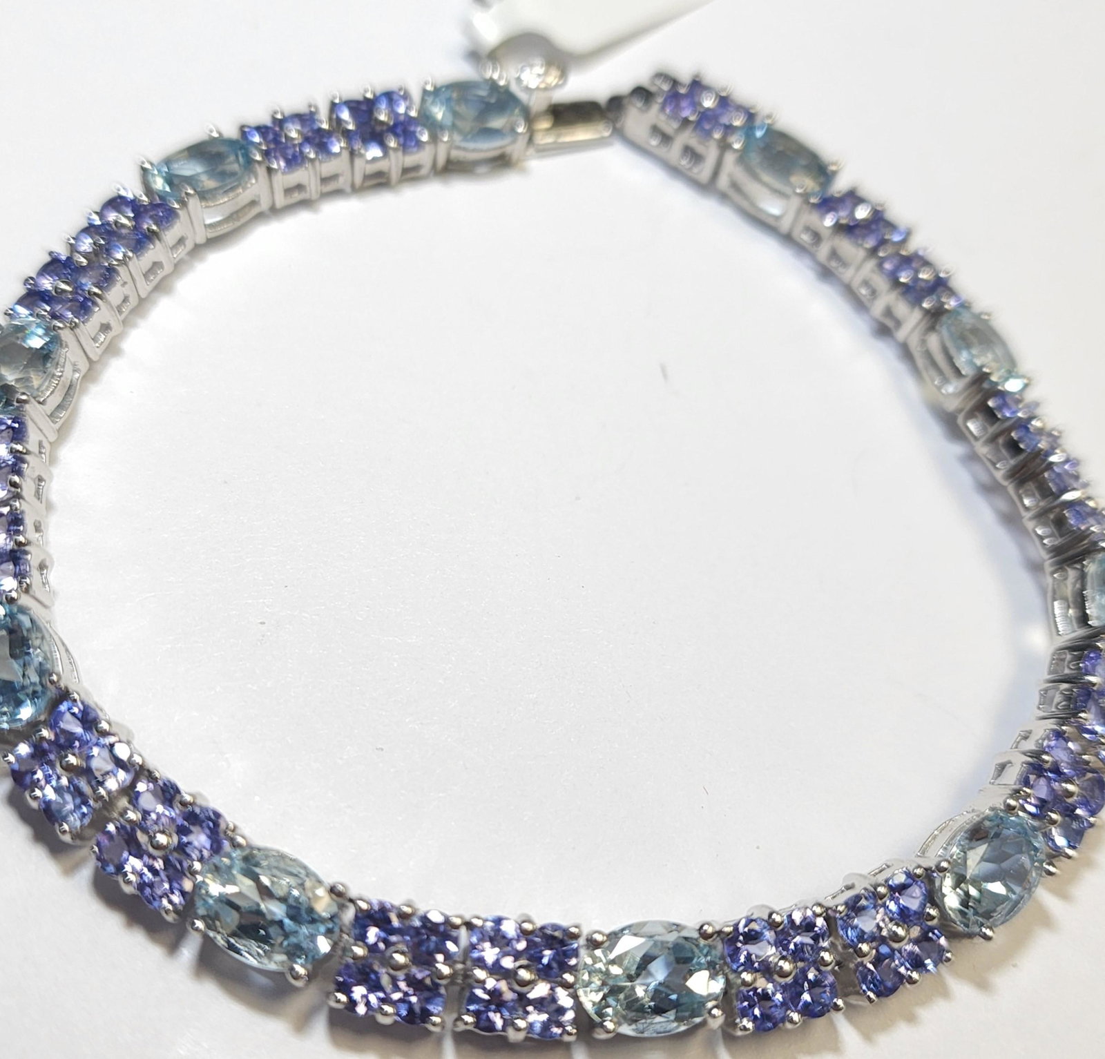 $700 Silver Blue Topaz And Tanzanite 7.5" Bracelet: Silver Blue Topaz And Tanzanite 7.5" Bracelet, Suggested Retail Value $700