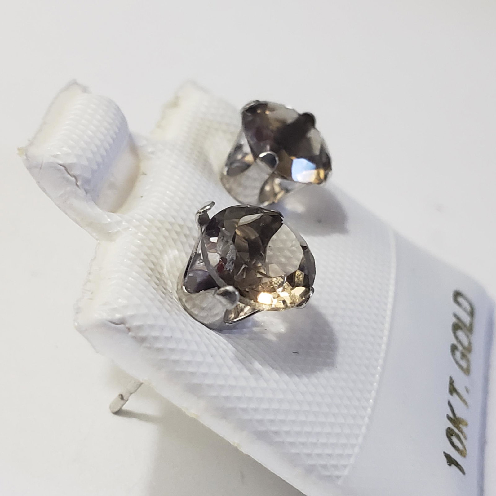 $200 Silver Smokey Quartz(1.4ct) Earrings: Silver Smokey Quartz(1.4ct) Earrings (~Size 0) (~length 0 inches), Suggested Retail Value $200