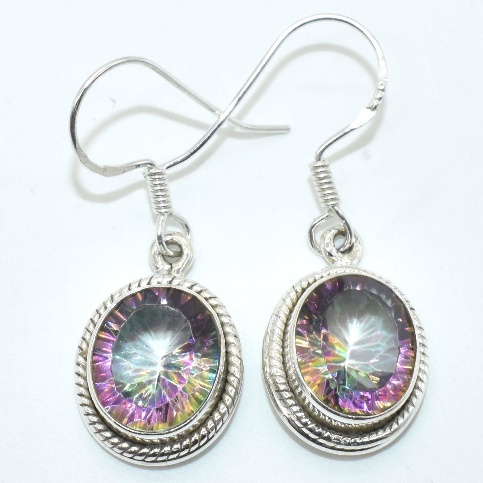 $220 Silver Mystic (8.4ct) Earrings: Silver Mystic (8.4ct) Earrings (~Size 0) (~length 0 inches) (~weight 7.25g), Suggested Retail Value $220