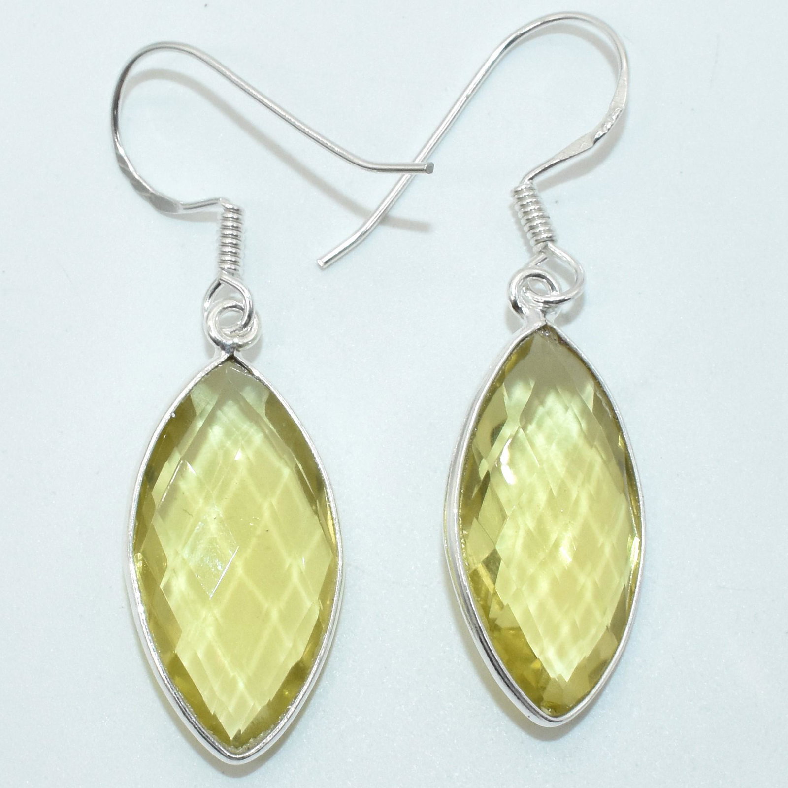 $160 Silver Lemon Quartz(14.4ct) Earrings: Silver Lemon Quartz(14.4ct) Earrings (~Size 0) (~length 0 inches) (~weight 5.3g), Suggested Retail Value $160