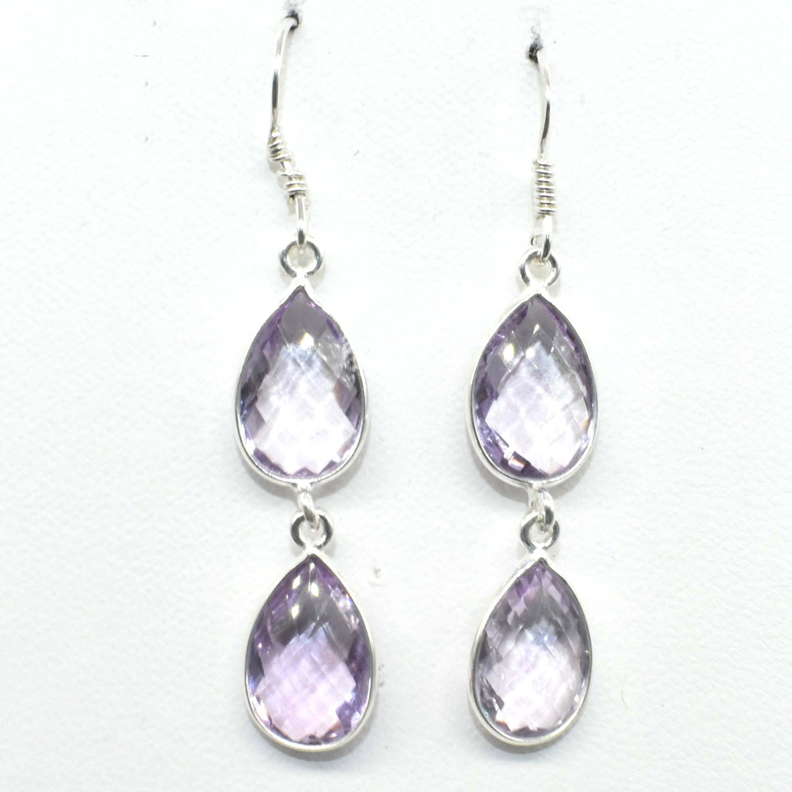 $120 Silver Amethyst(12.6ct) Earrings: Silver Amethyst(12.6ct) Earrings Earrings (~Size 0) (~length 0 inches) (~weight 5.8g), Suggested Retail Value $120