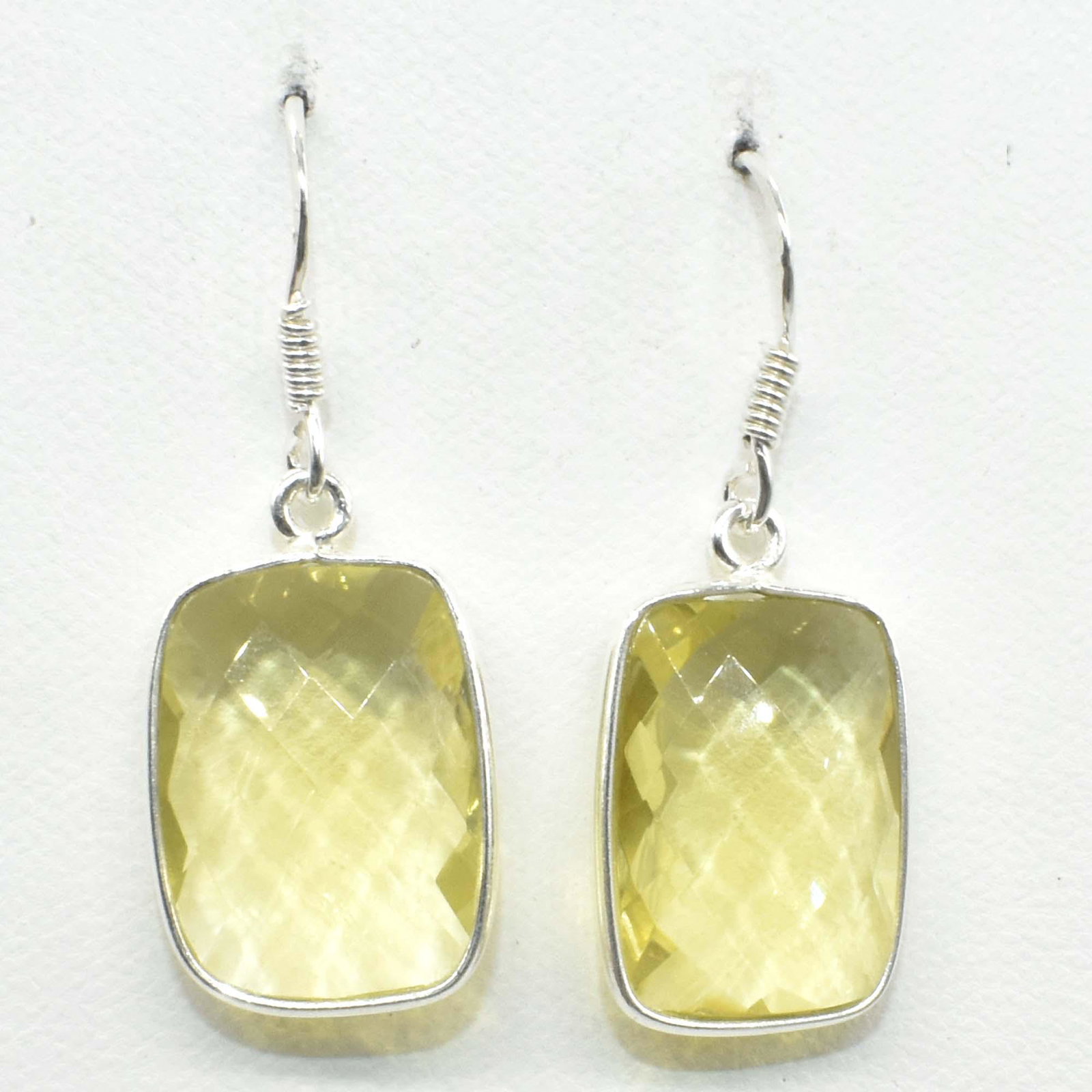 $120 Silver Lemon Quartz(18.3ct) Earrings: Silver Lemon Quartz(18.3ct) Earrings Earrings (~Size 0) (~length 0 inches) (~weight 6.1g), Suggested Retail Value $120