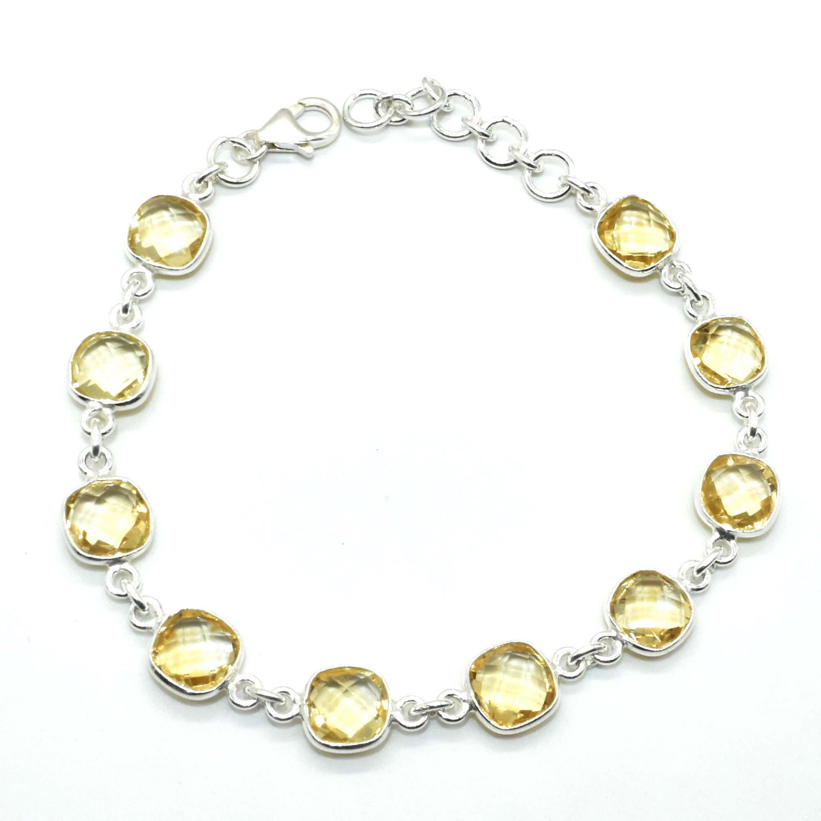 $200 Silver Citrine(11.9ct) Bracelet: Silver Citrine(11.9ct) Bracelet Bracelet (~Size 0) (~length 0 inches) (~weight 9.7g), Suggested Retail Value $200