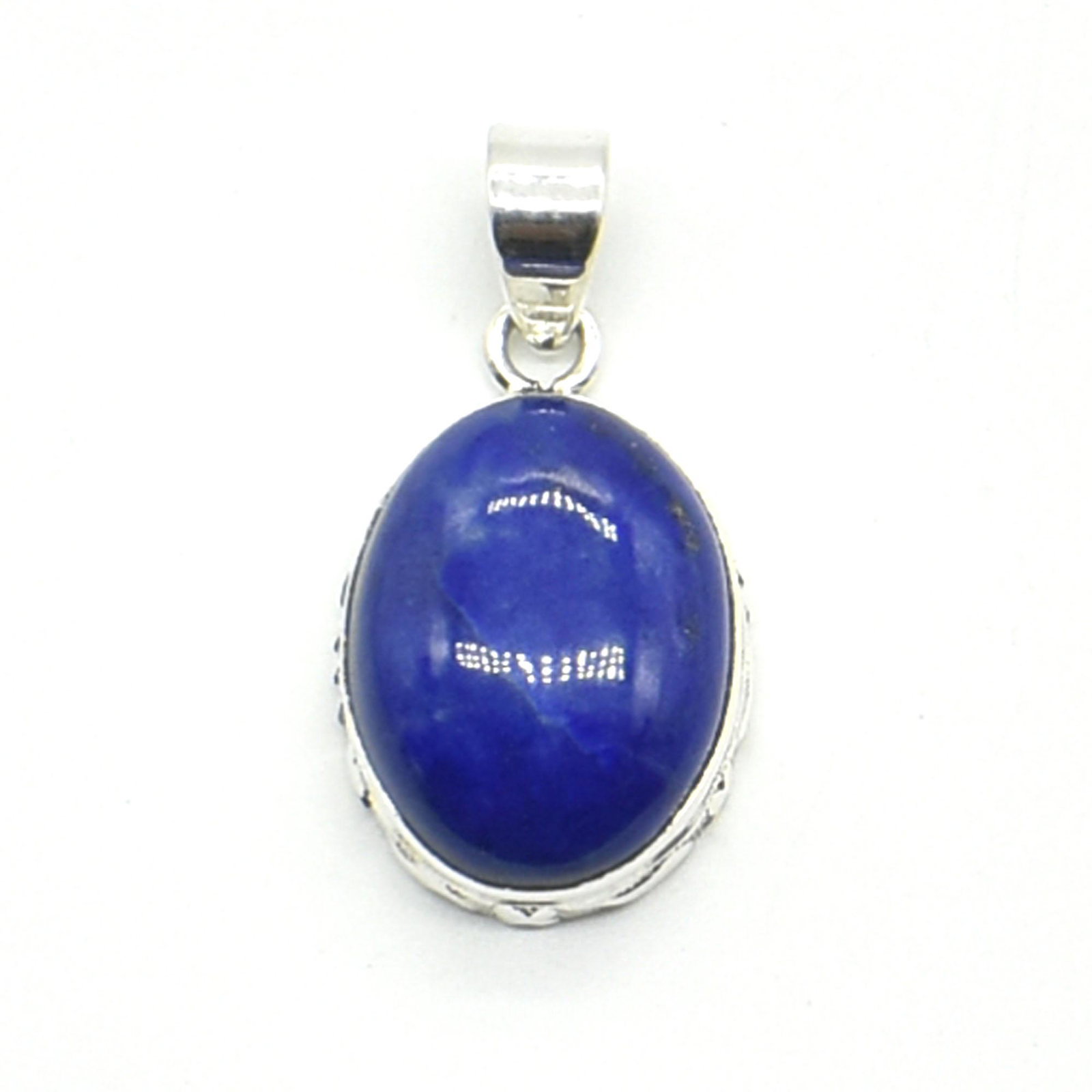 Silver Lapis(12.75ct) Pendant: Silver Lapis(12.75ct) Hand Made Pendant (~Size 0) (~length 0 inches) (~weight 6.15g)