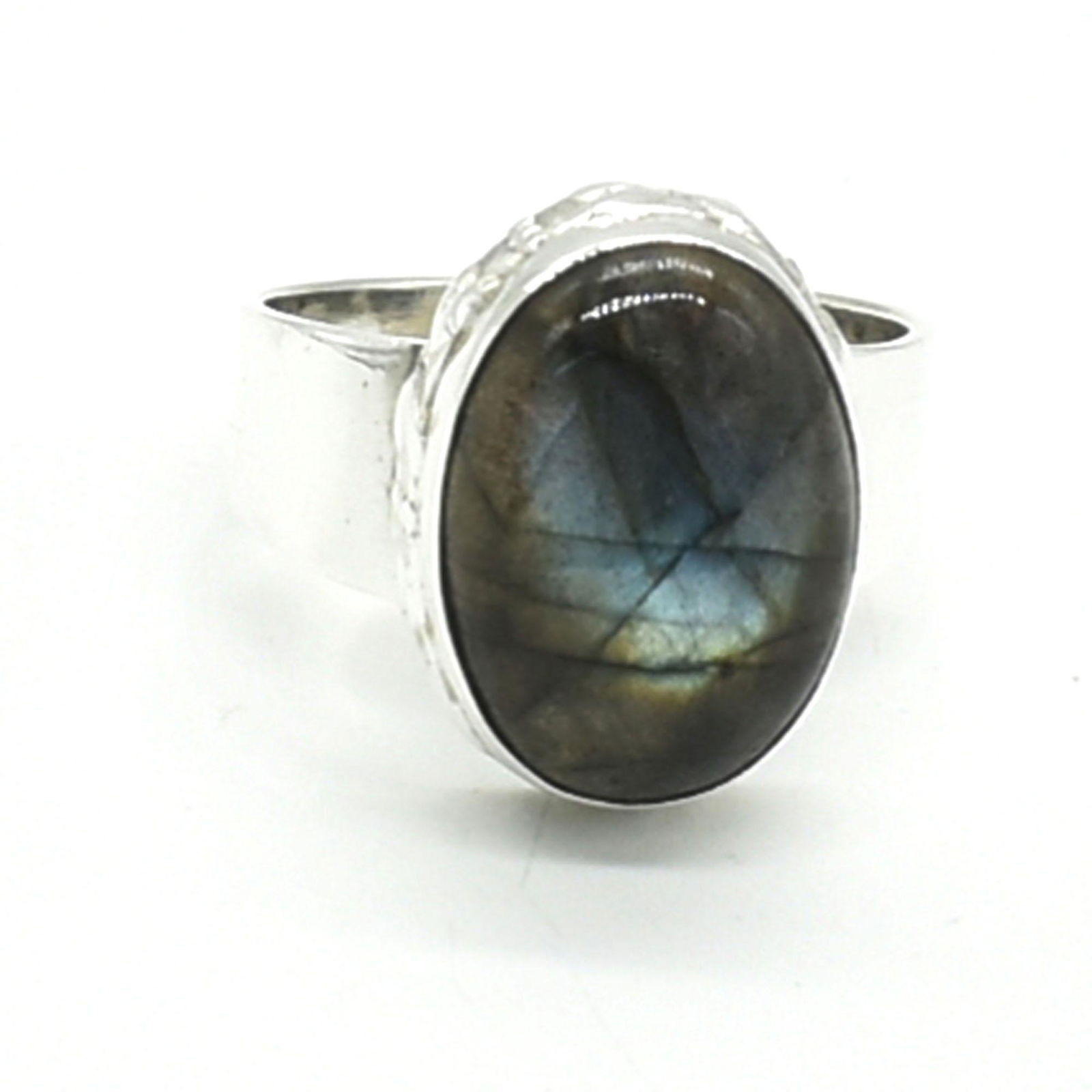 Silver Labradorite(10.8ct) Ring: Silver Labradorite(10.8ct) Hand Made Mens Ring Ring (~Size 0) (~length 0 inches) (~weight 7.25g)