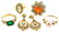 JEWELRY: Five yellow gold pieces, including four rings