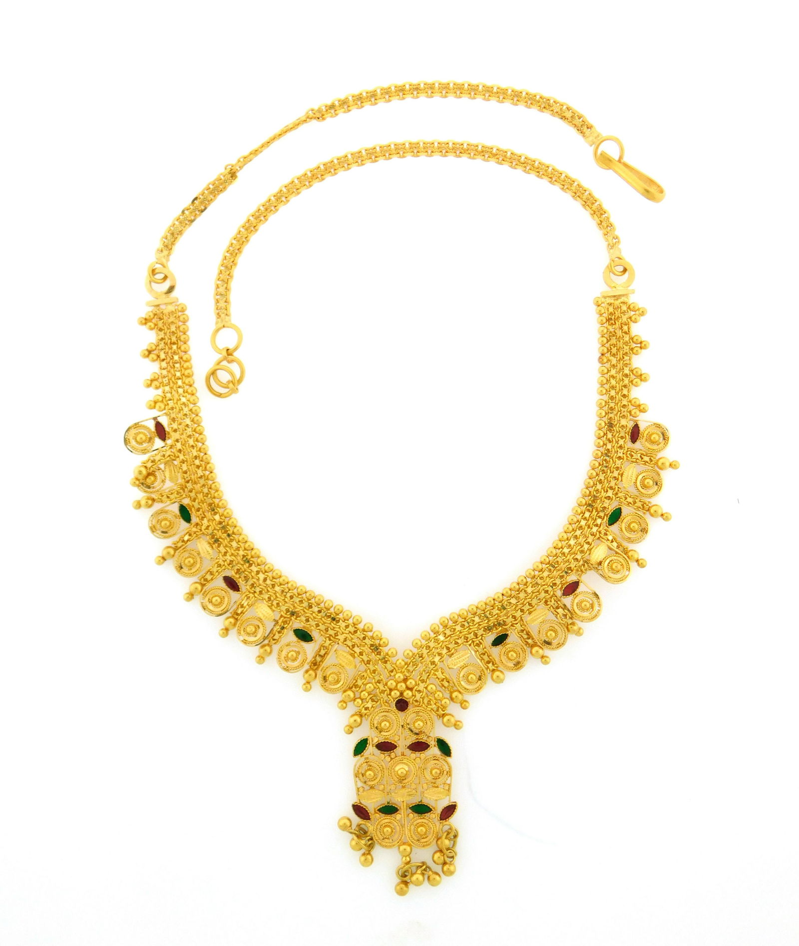 Middle Eastern 21K Gold and Enamel Necklace