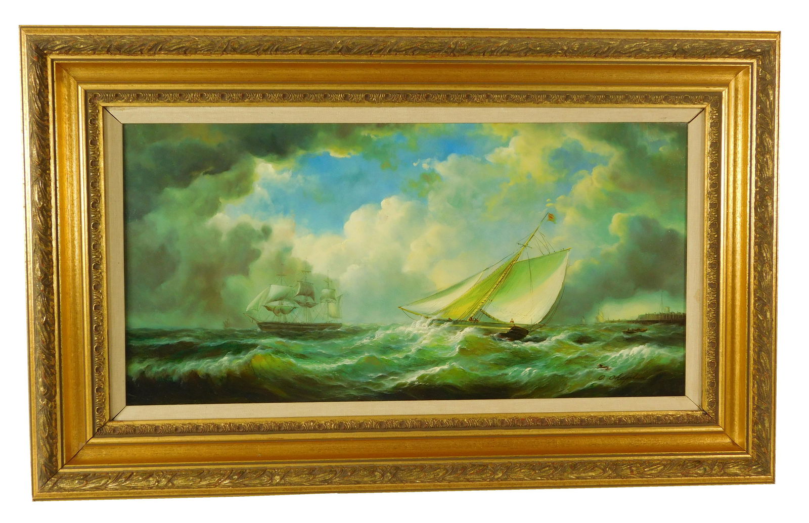 C. Chaplin, late 19th/early 20th C. oil on panel (1 of 2)