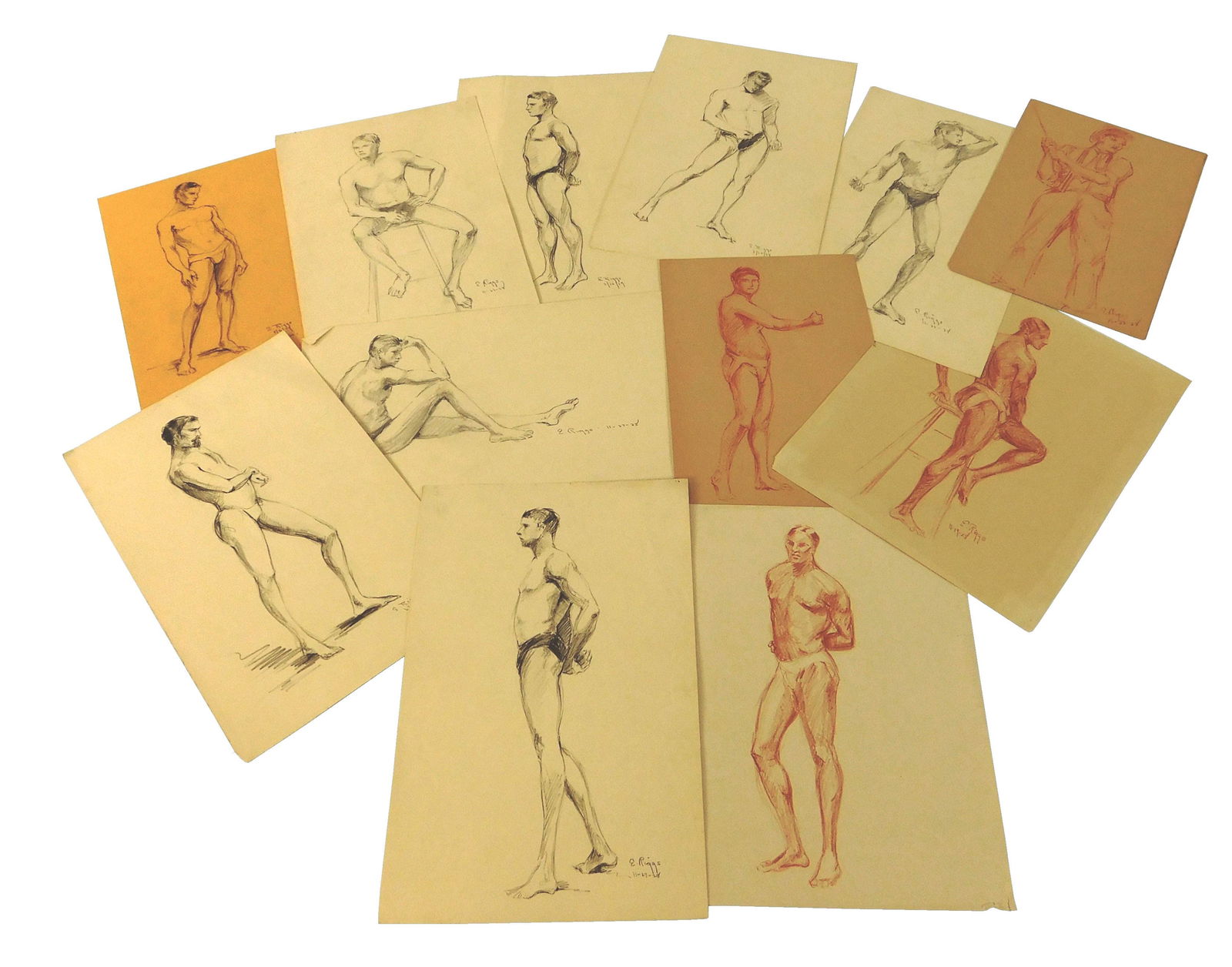 E. Riggs, thirteen original drawings by, c. 1928 -29, (1 of 4)