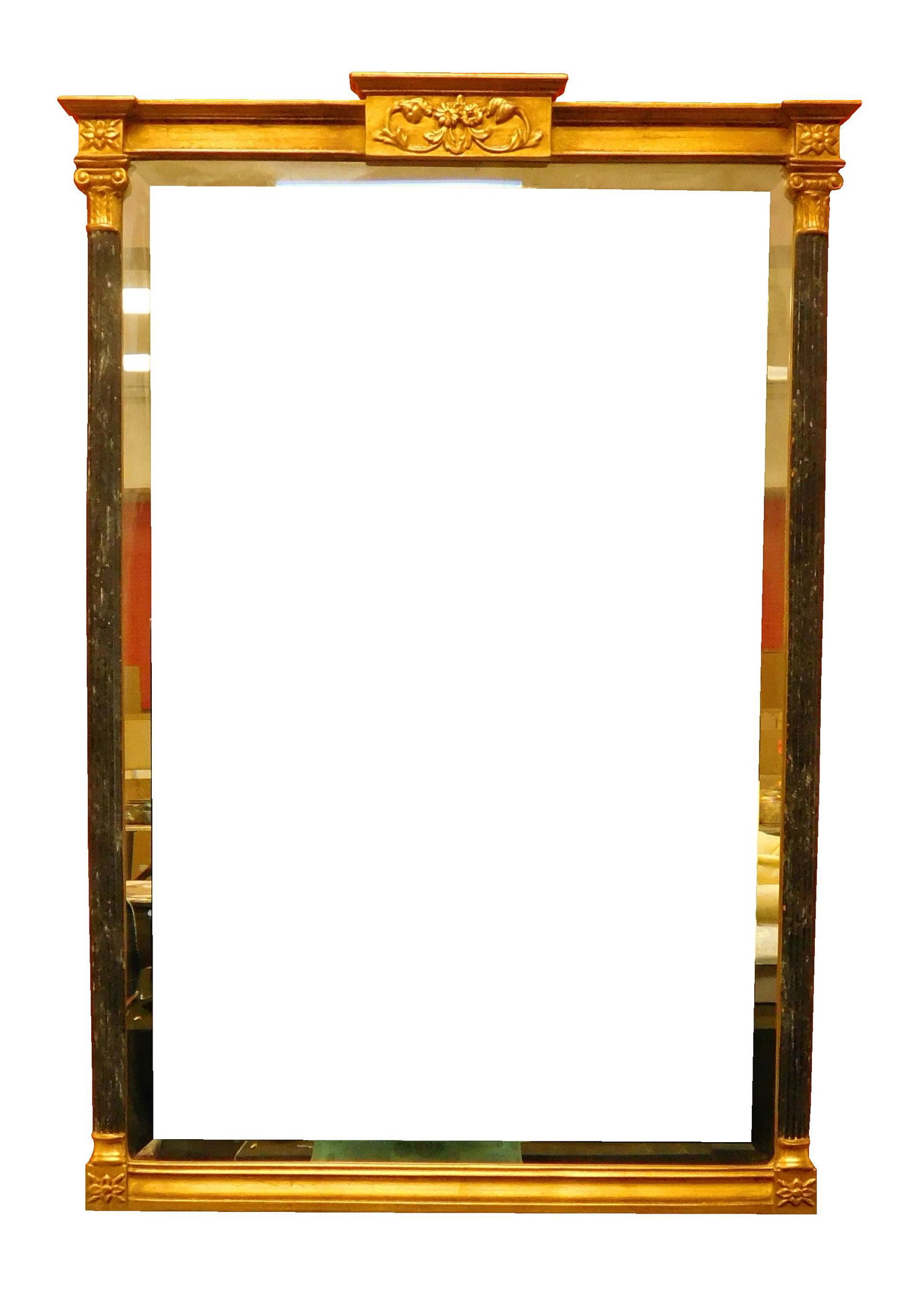 Federal style beveled wall mirror, gilded and carved (1 of 3)