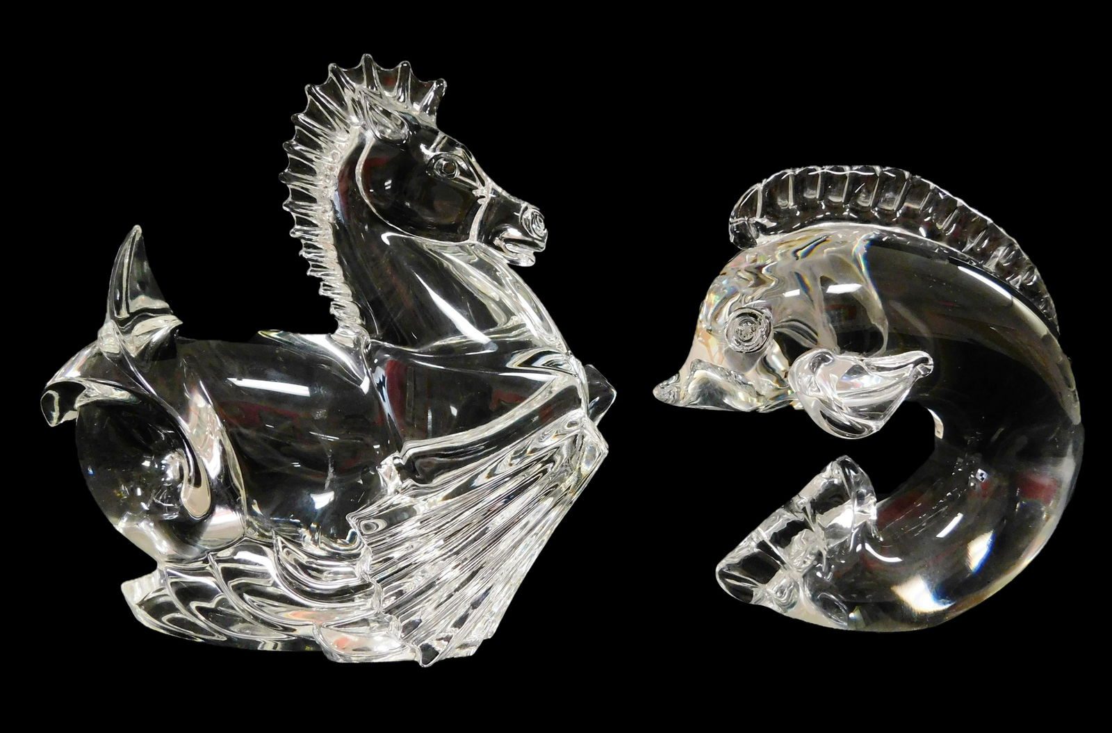 GLASS: Two large Steuben crystal figures, both signed (1 of 5)