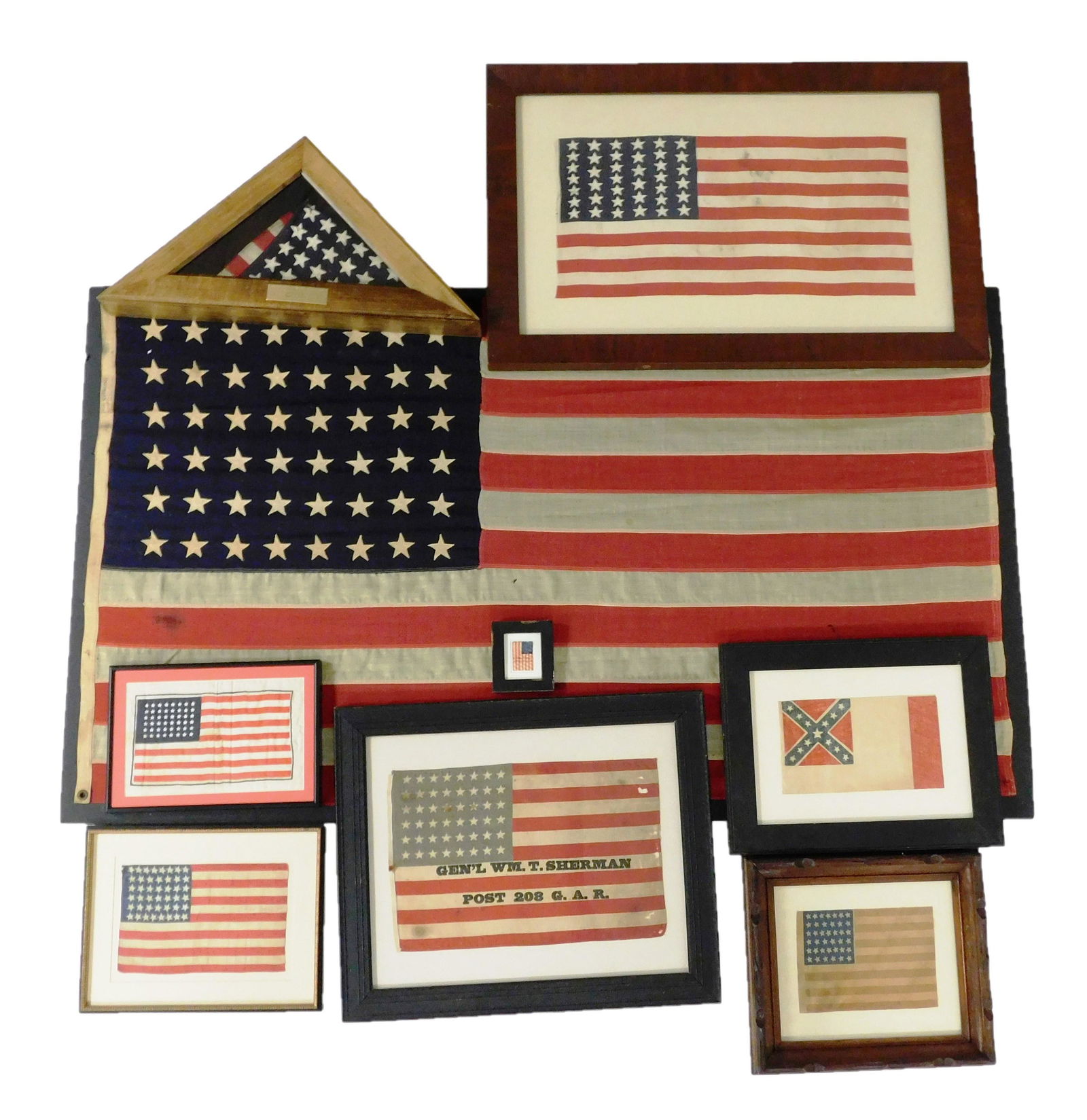 EPHEMERA: American flags, nine pieces: two 1889 parade (1 of 9)