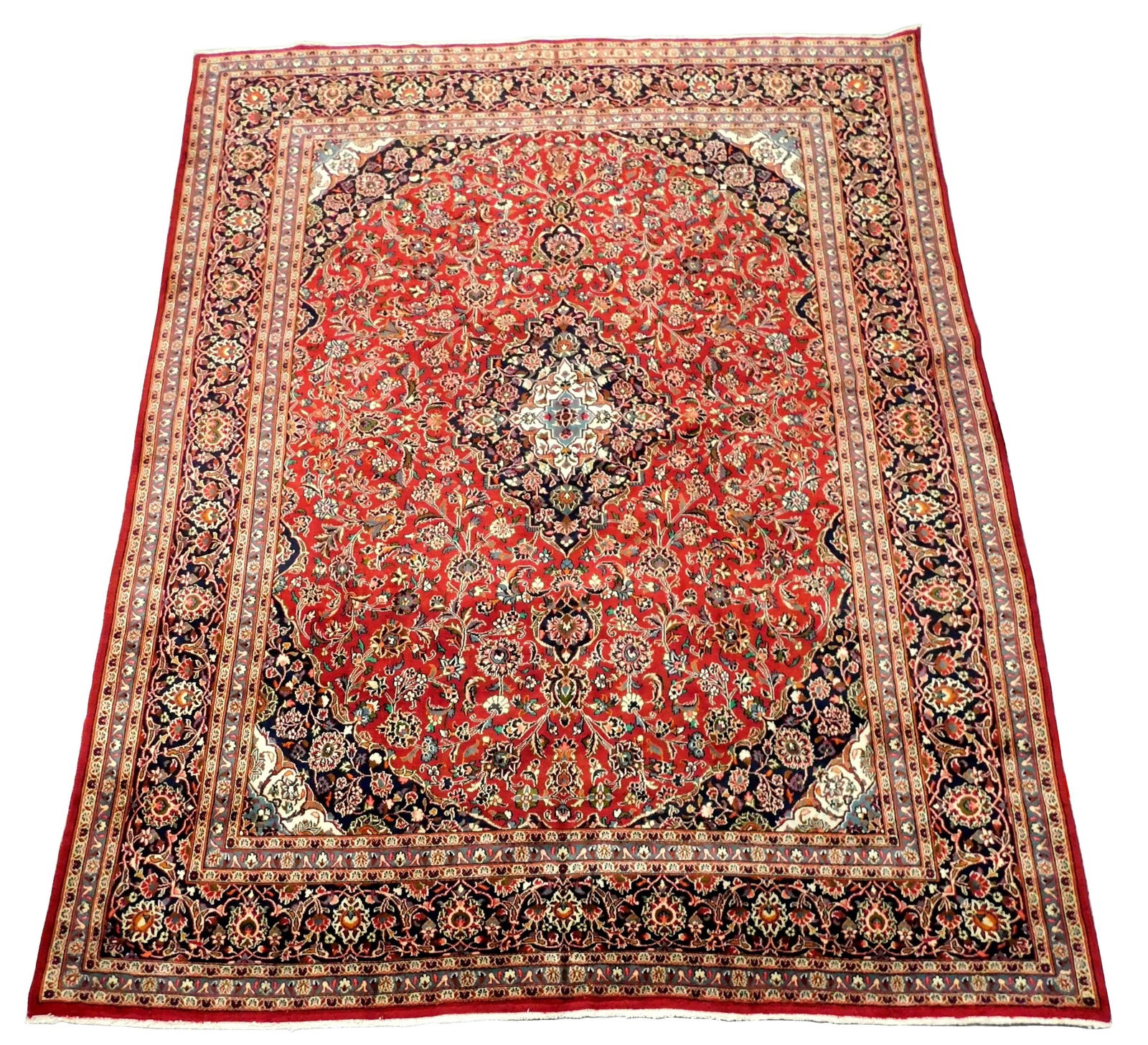 RUG: Persian Kashan, 12' 6" x 9' 7", 100% wool on (1 of 4)