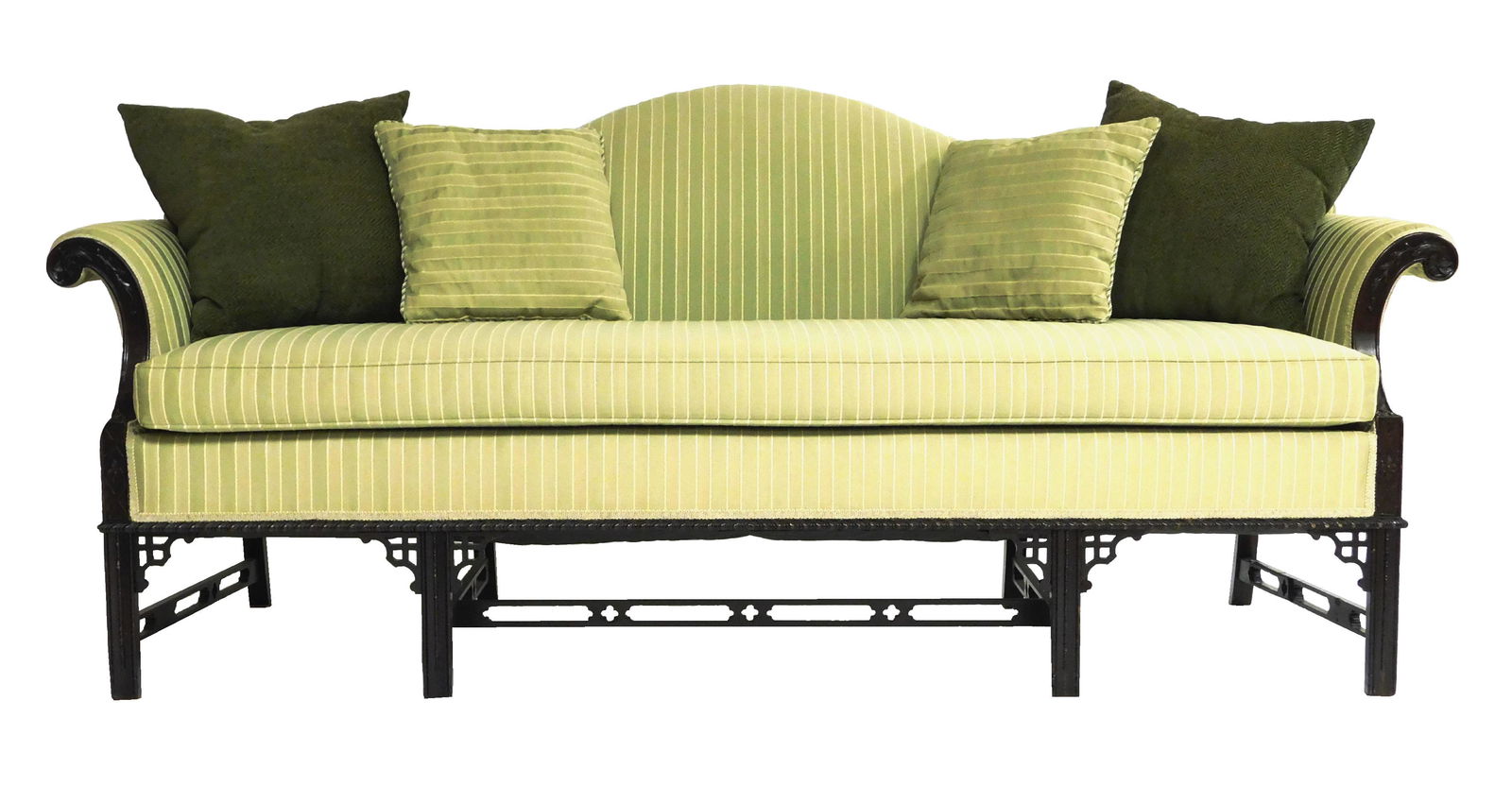 Camel back sofa, Chinese Chippendale style, frame with (1 of 3)