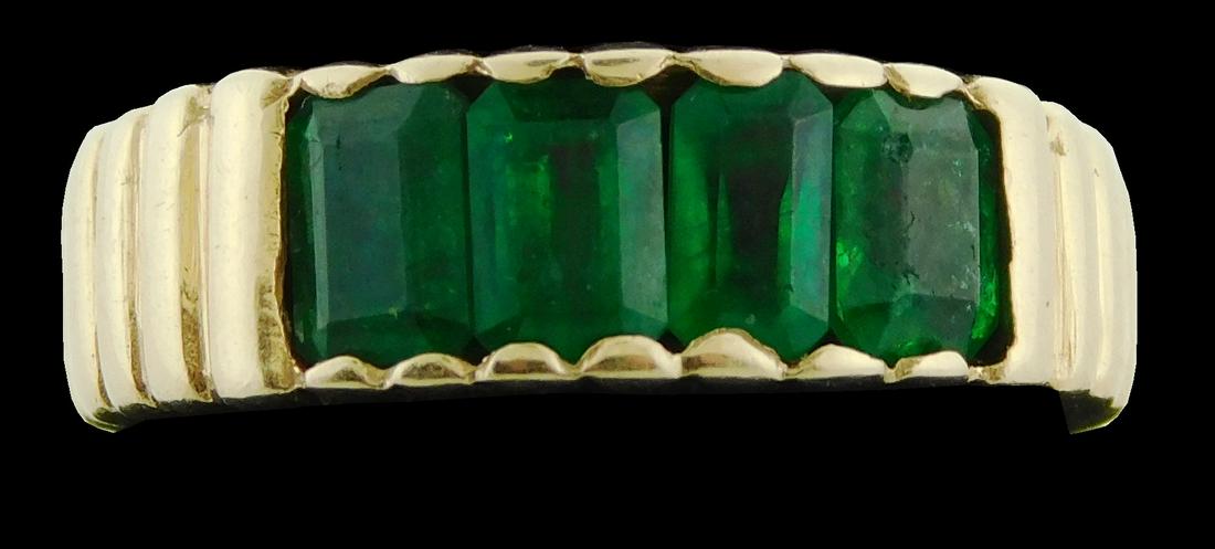 14K Emerald Ring, mounting: stamped and tested 14K (1 of 3)