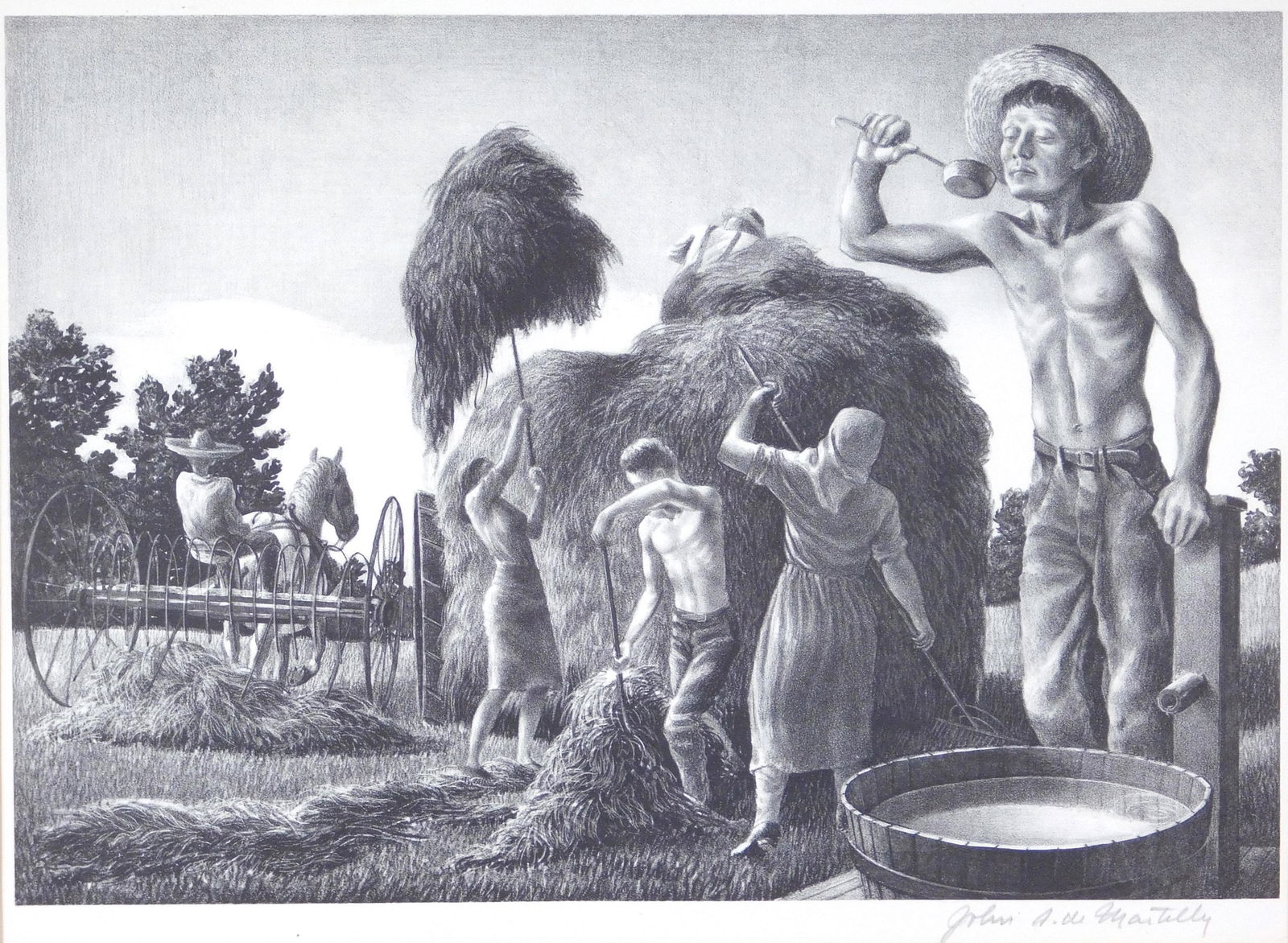 John De Martelly (American, 1903-1979), "While the Sun (1 of 3)