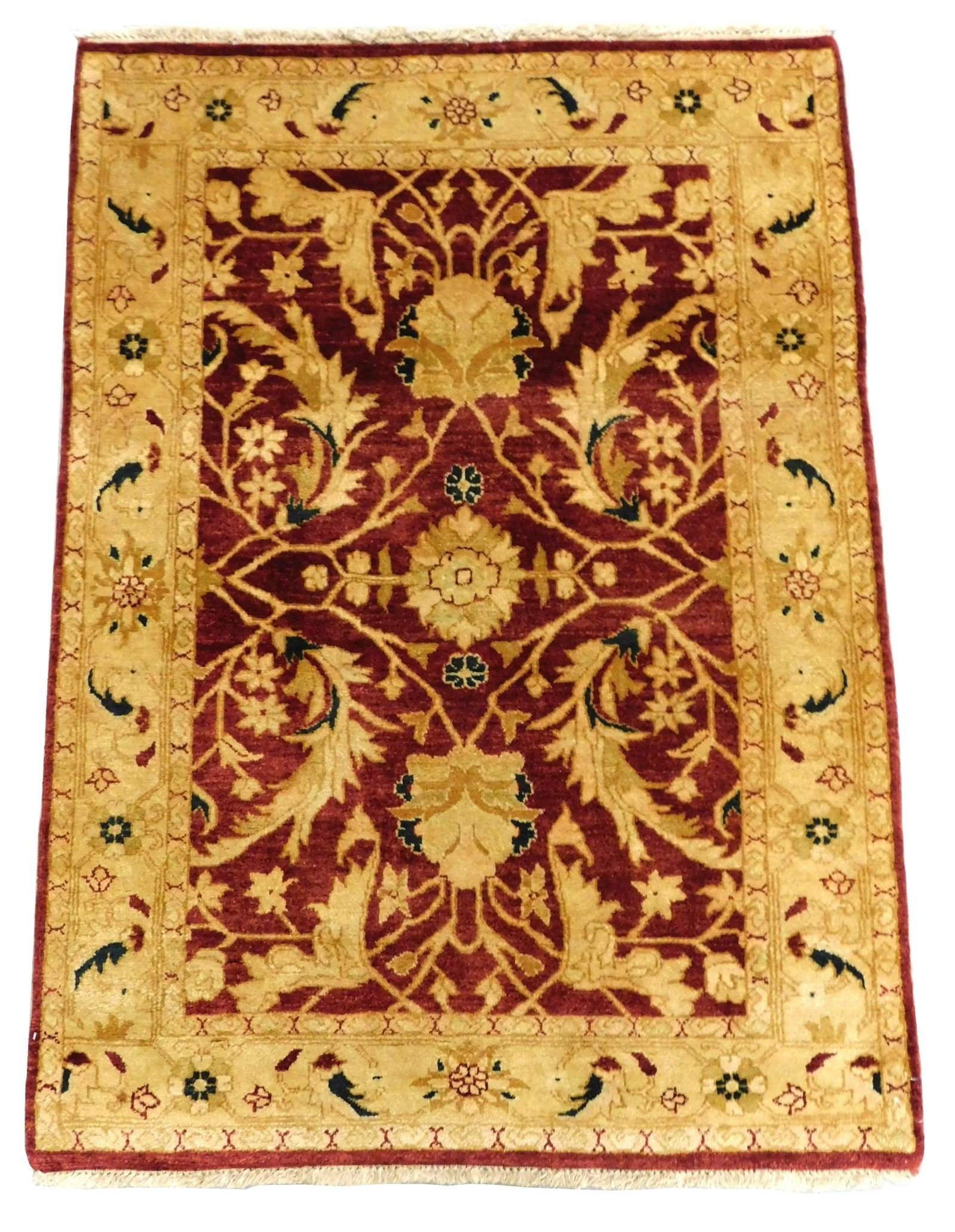 RUG: Indo Agra, 4' x 5'9", hand-knotted, 100% wool on (1 of 4)