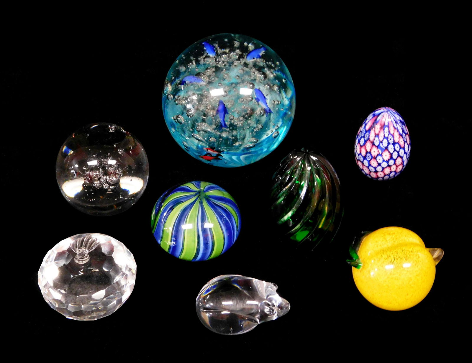 GLASS: Contemporary art glass, eight pieces: lemon; (1 of 1)