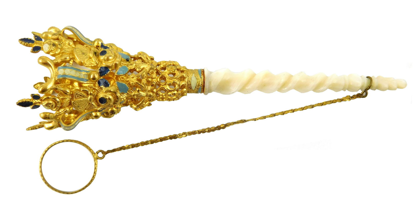 Victorian Gold Plated Tussie-Mussie Posey Holder, (1 of 3)
