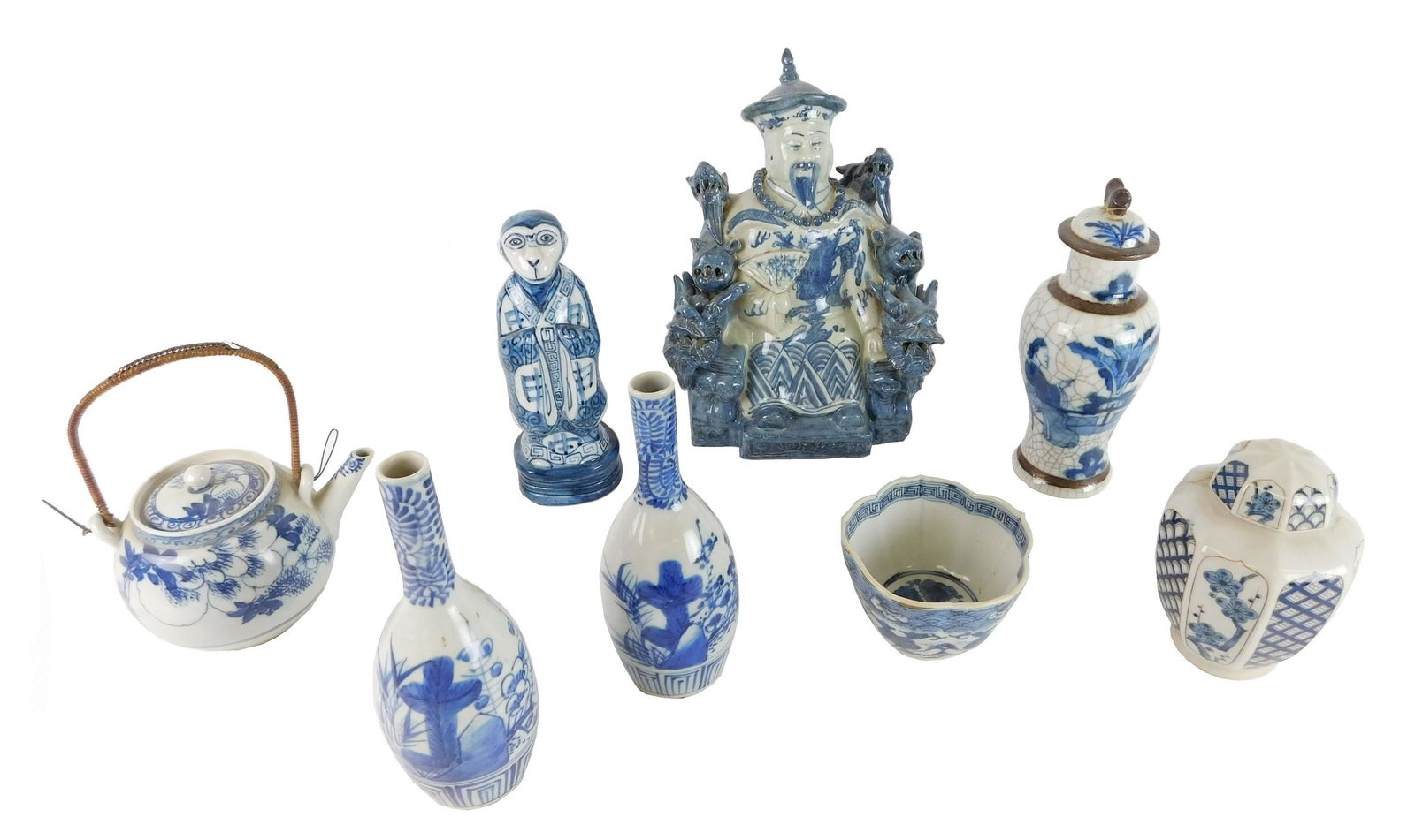 Japanese, 19th and 20th C., blue and white porcelain, (1 of 3)