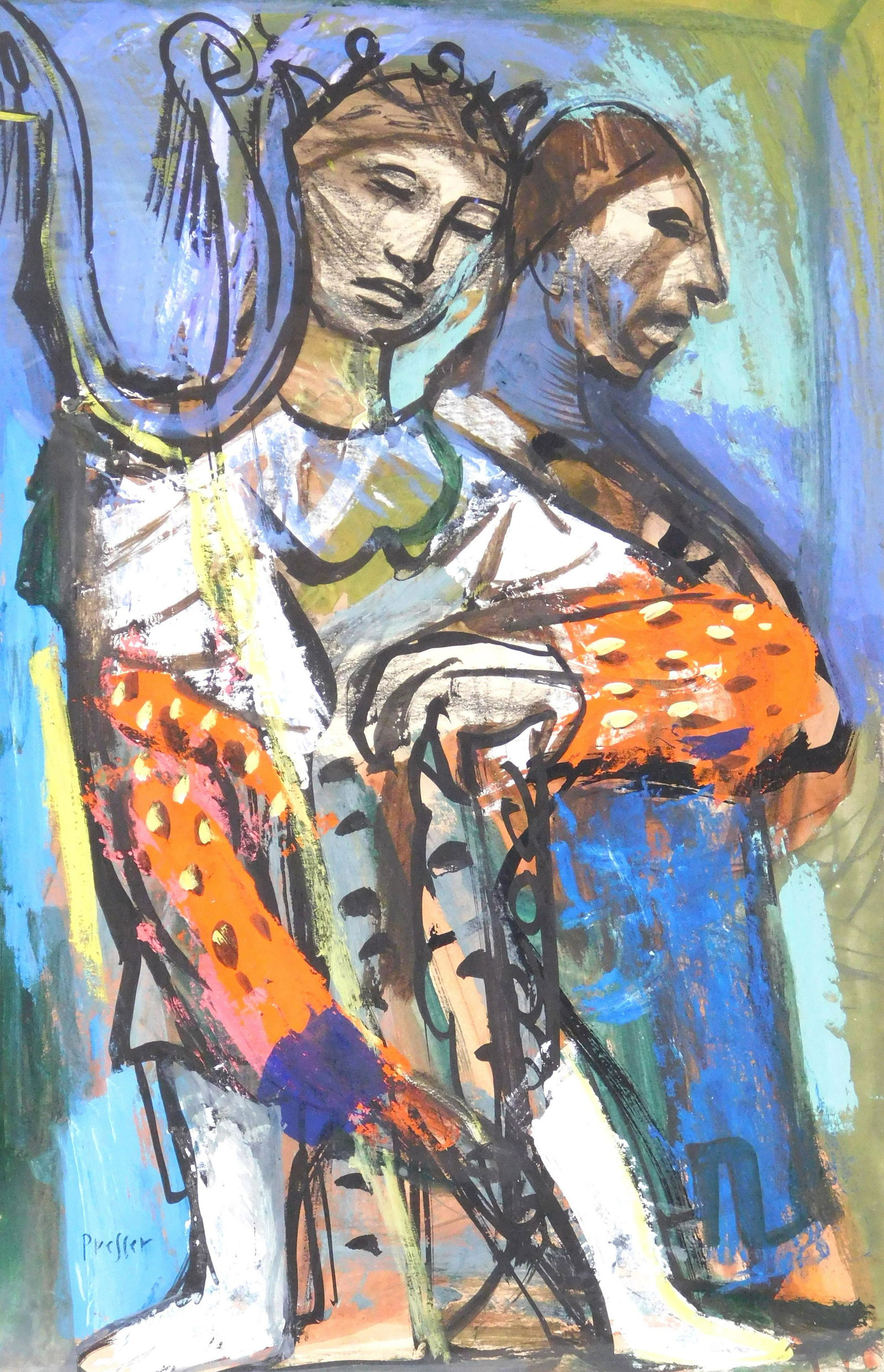 Josef Presser (American, 1907-1967), mixed media (1 of 4)