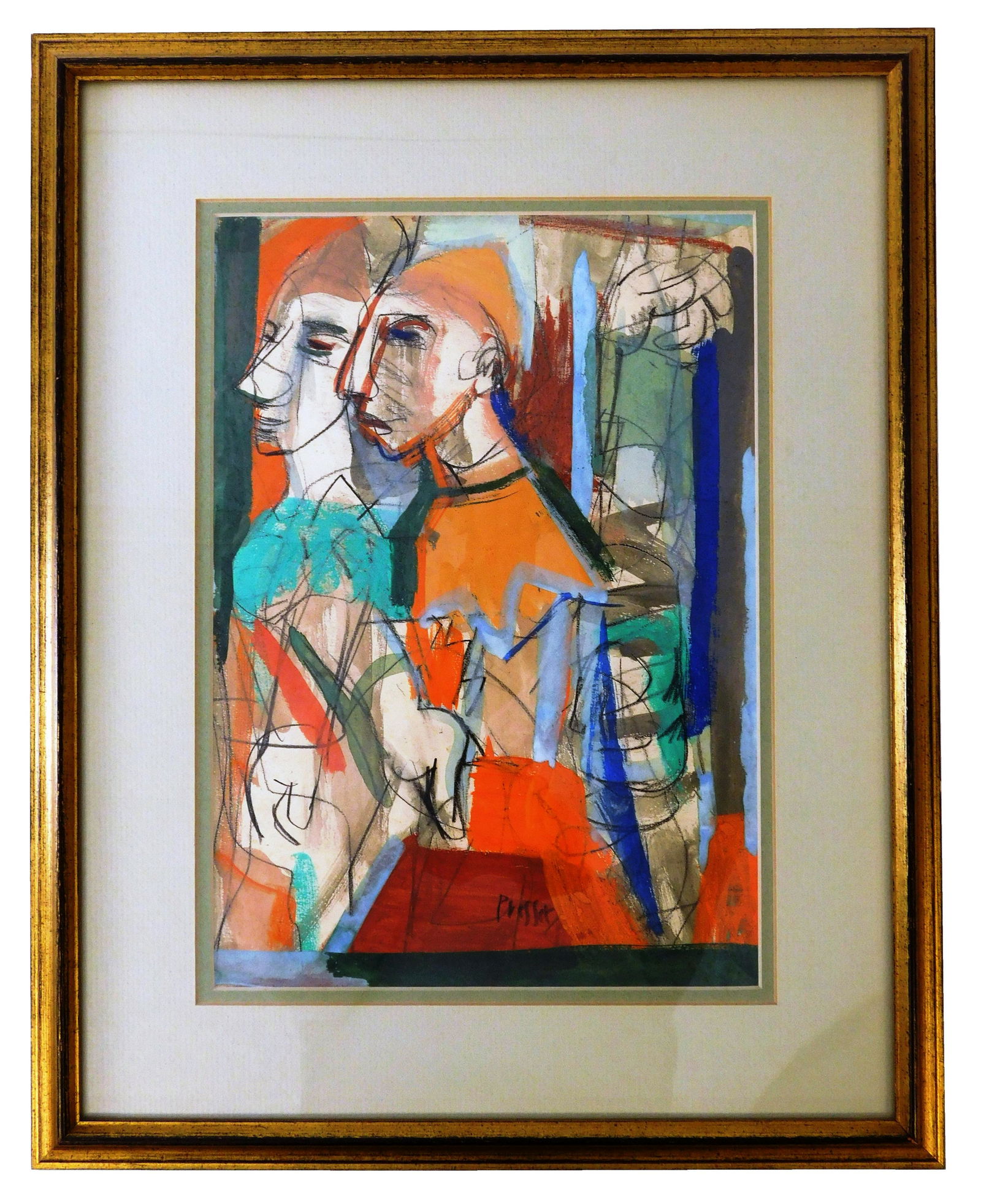 Josef Presser (American, 1907-1967), mixed media (1 of 2)