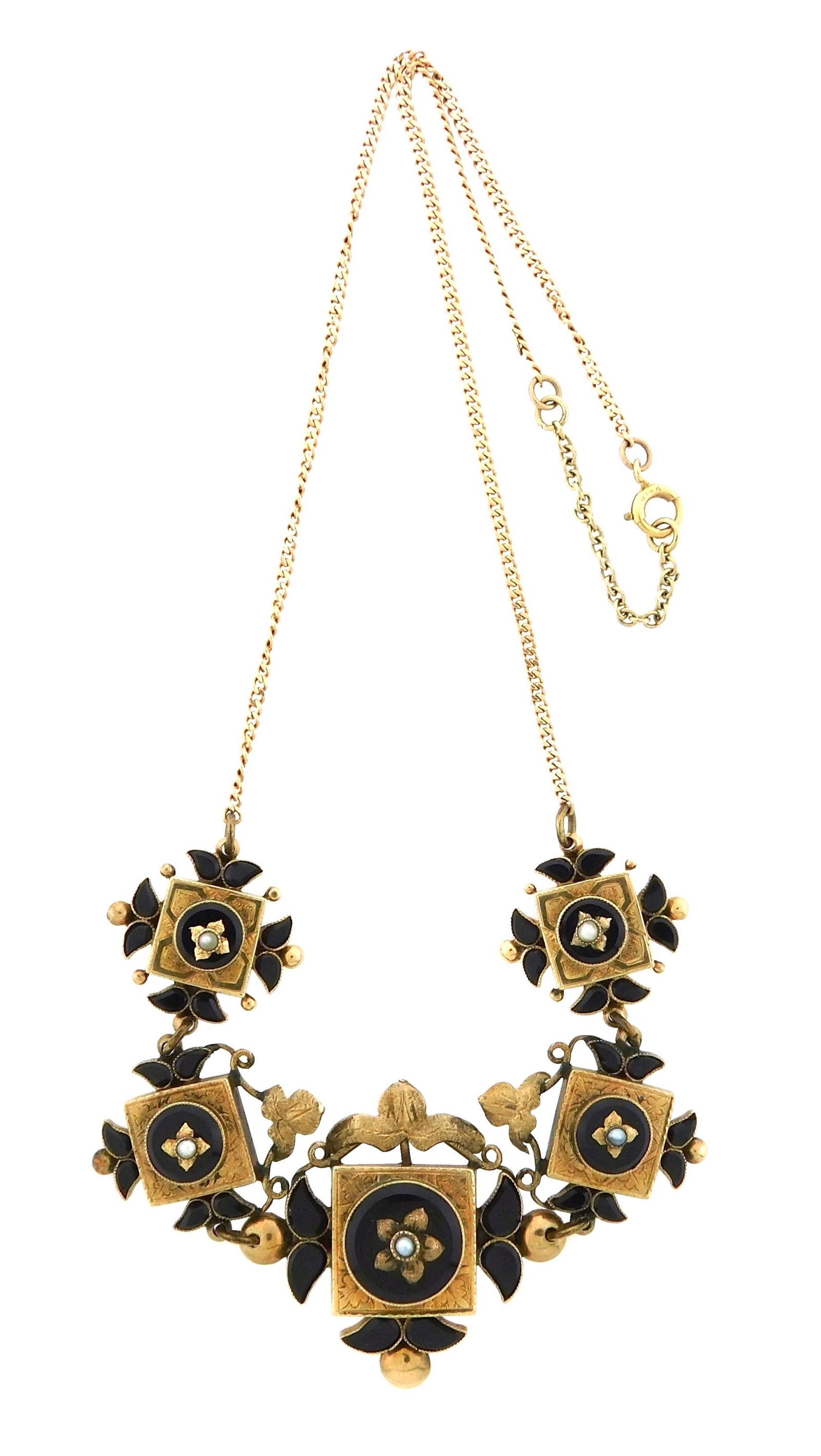 JEWELRY: Victorian necklace, tested 14K yellow gold, (1 of 3)