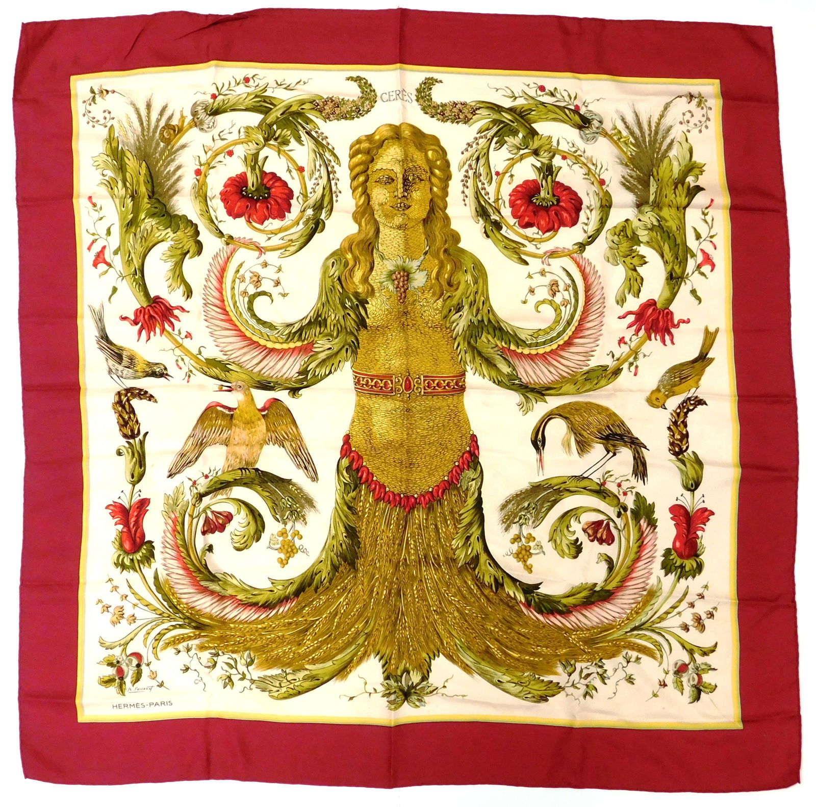 Hermès silk scarf with Ceres design by Francoise (1 of 3)