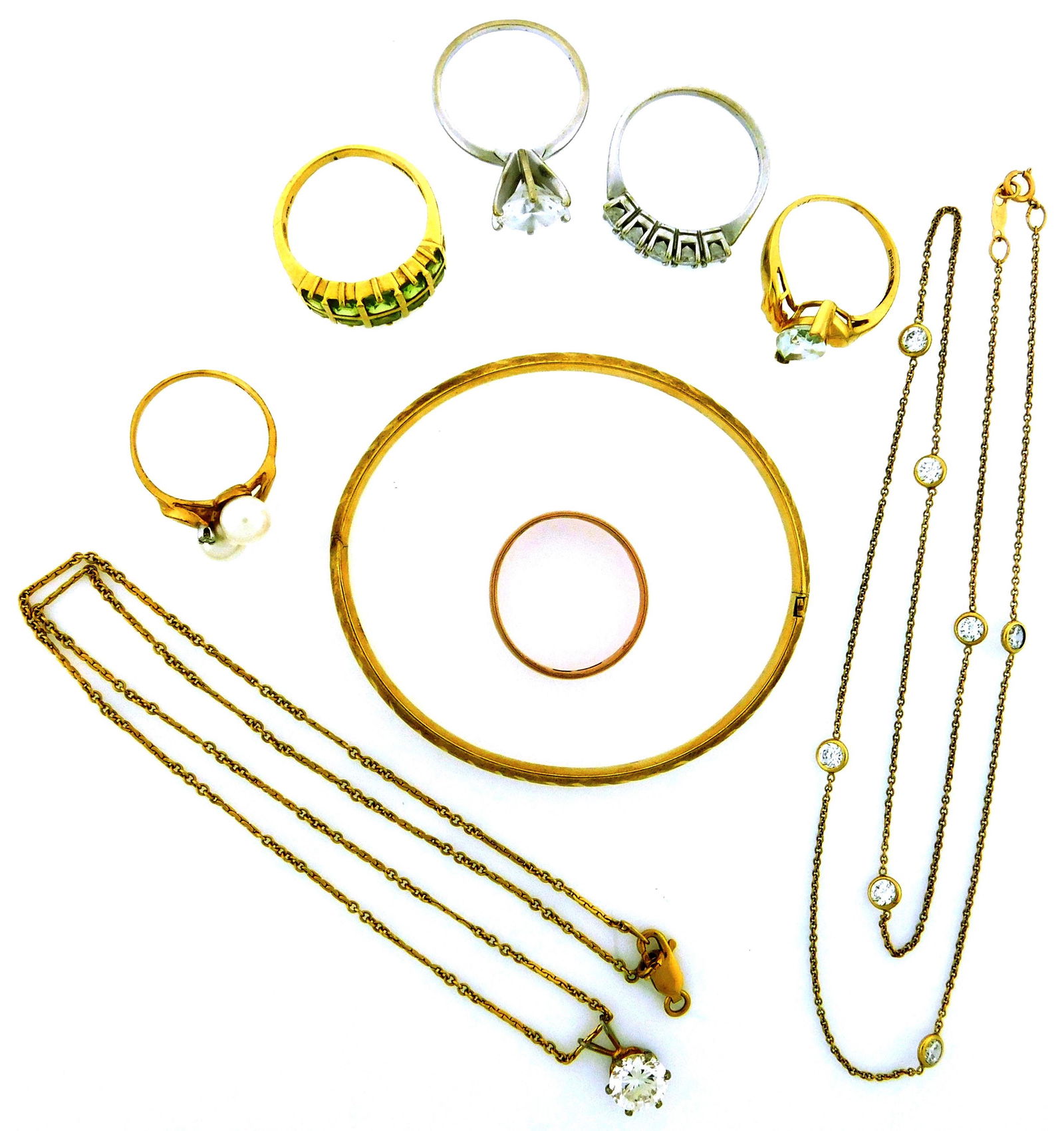 JEWELRY: Ten Gold Items: Stamped and tested "14K" (1 of 3)