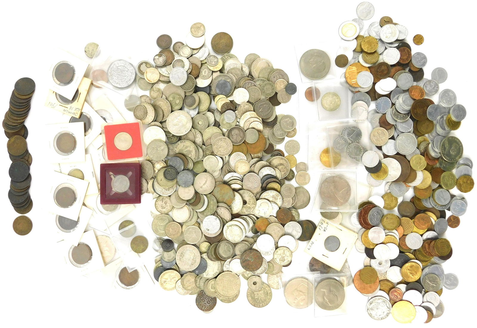 COINS: Lot of 19th and 20th century world coins. Mostly (1 of 5)