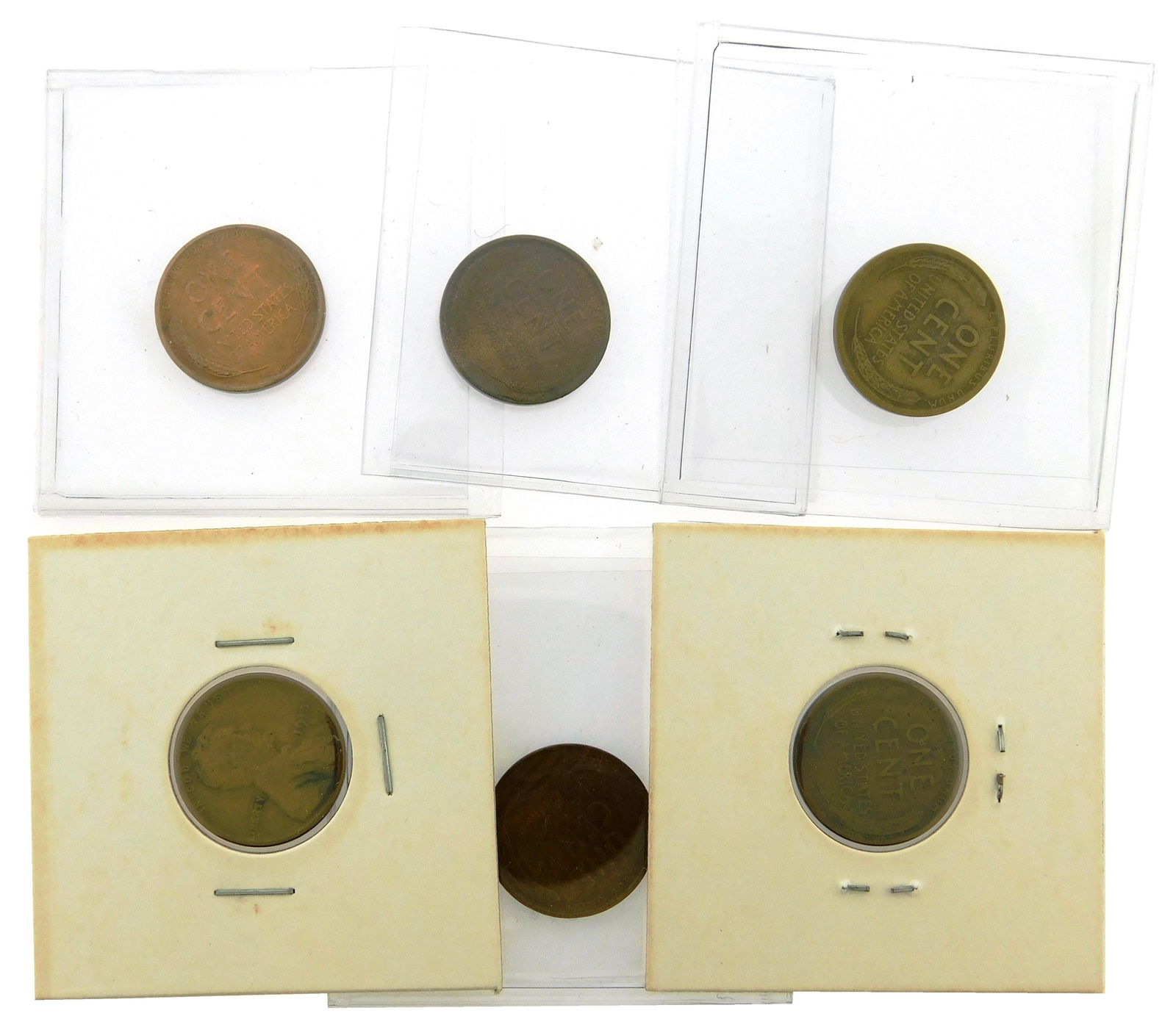 COINS: Lot of six Lincoln cents. Includes a 1909 in (1 of 1)