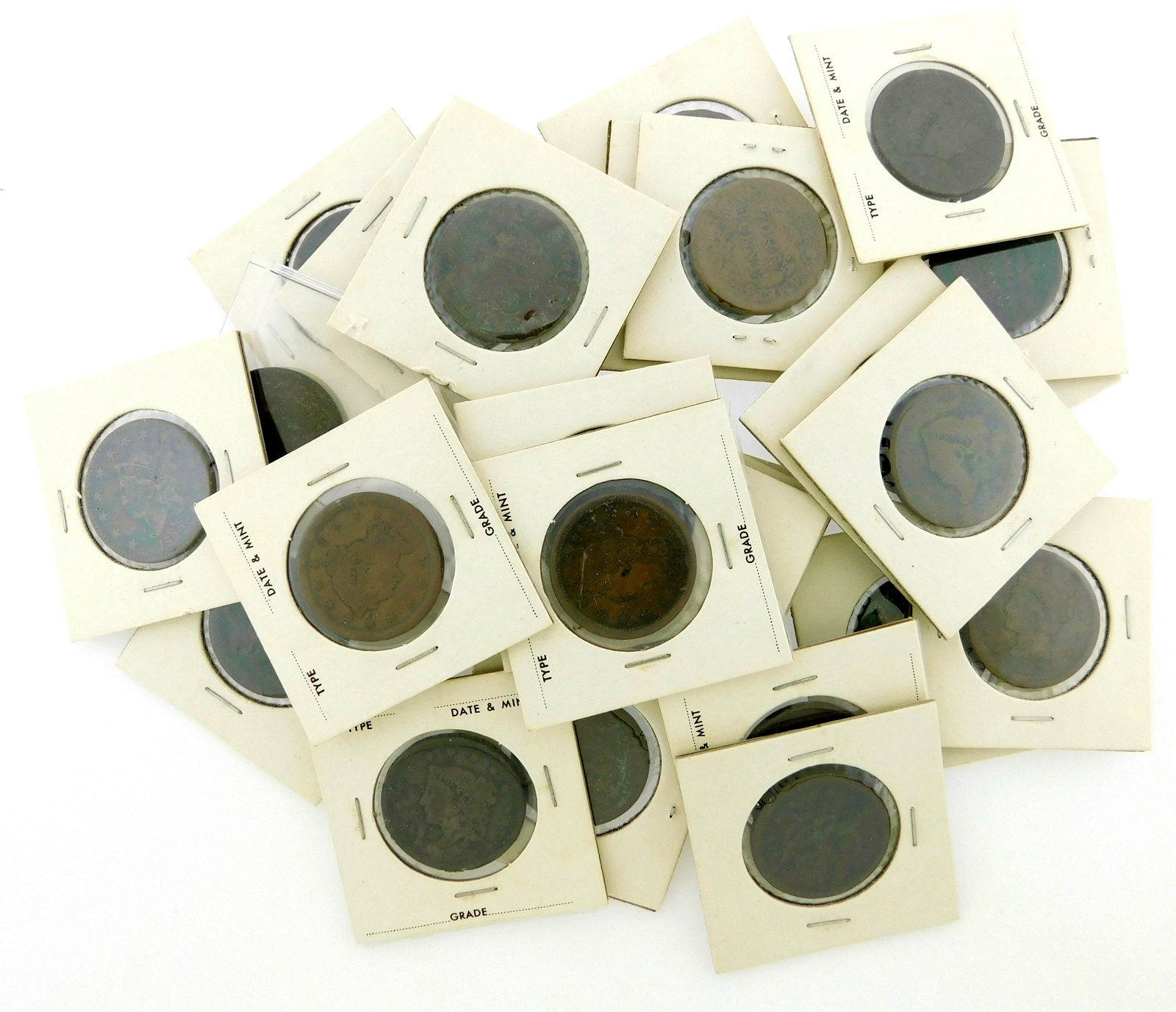 COINS: Lot of 28 US Large cents from 1802 to the1850's. (1 of 2)