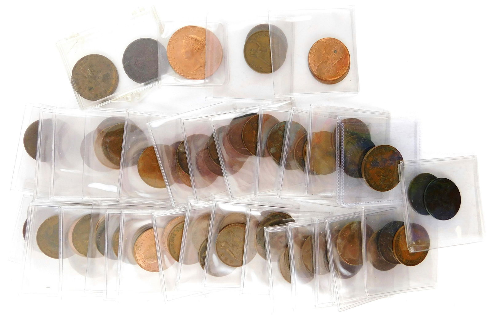 COINS: Lot of approx. 70 large pennies from Great (1 of 1)