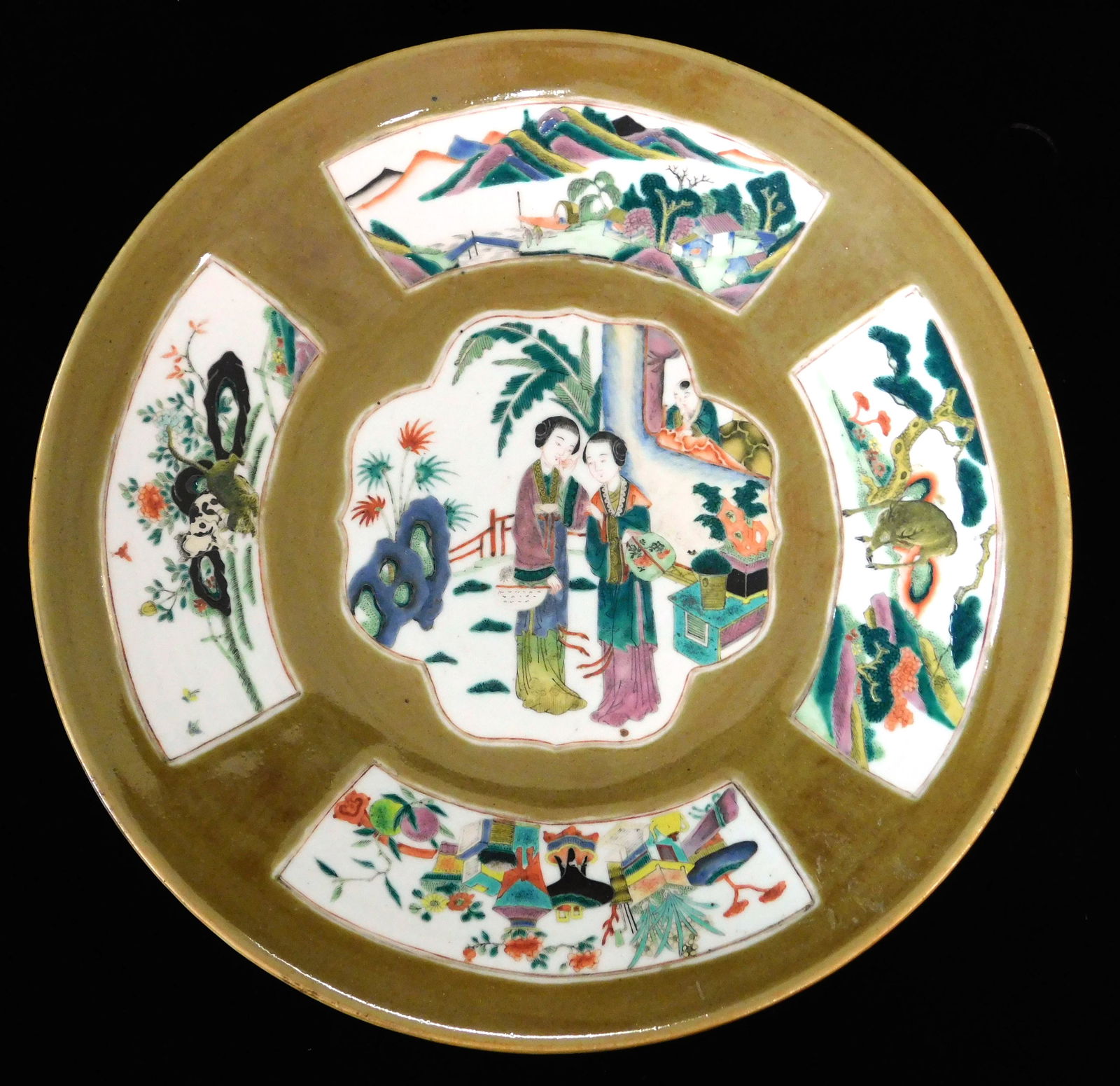 ASIAN: Chinese Export porcelain charger, 19th C., cafe (1 of 3)
