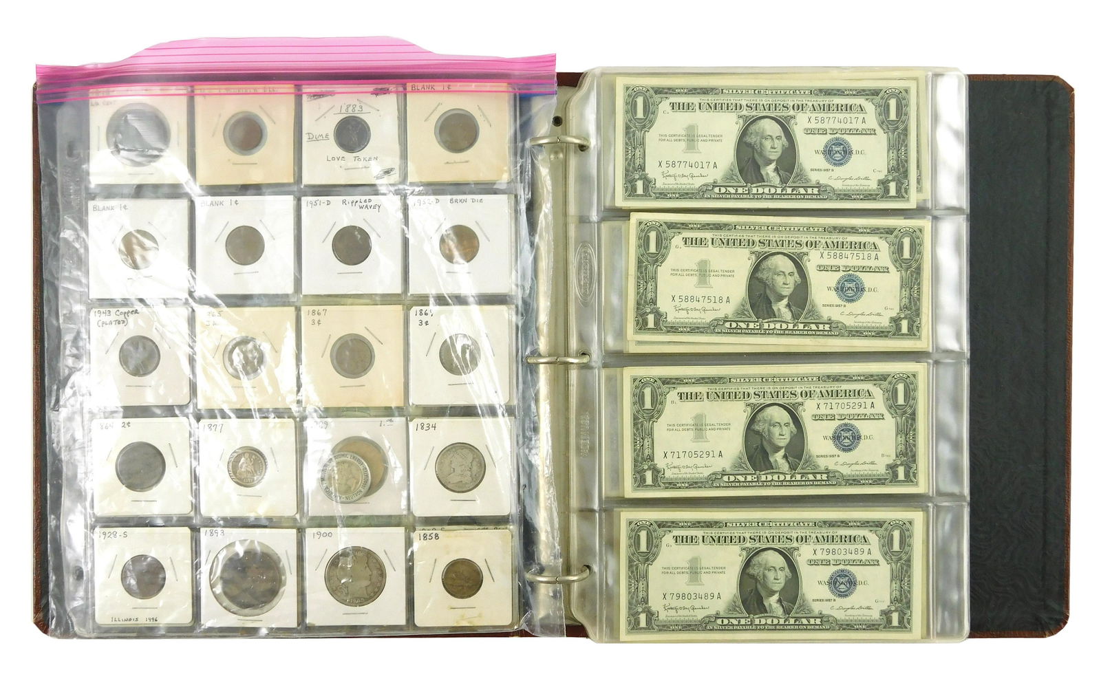 COINS: Lot of forty mixed US and World Coins and (1 of 4)