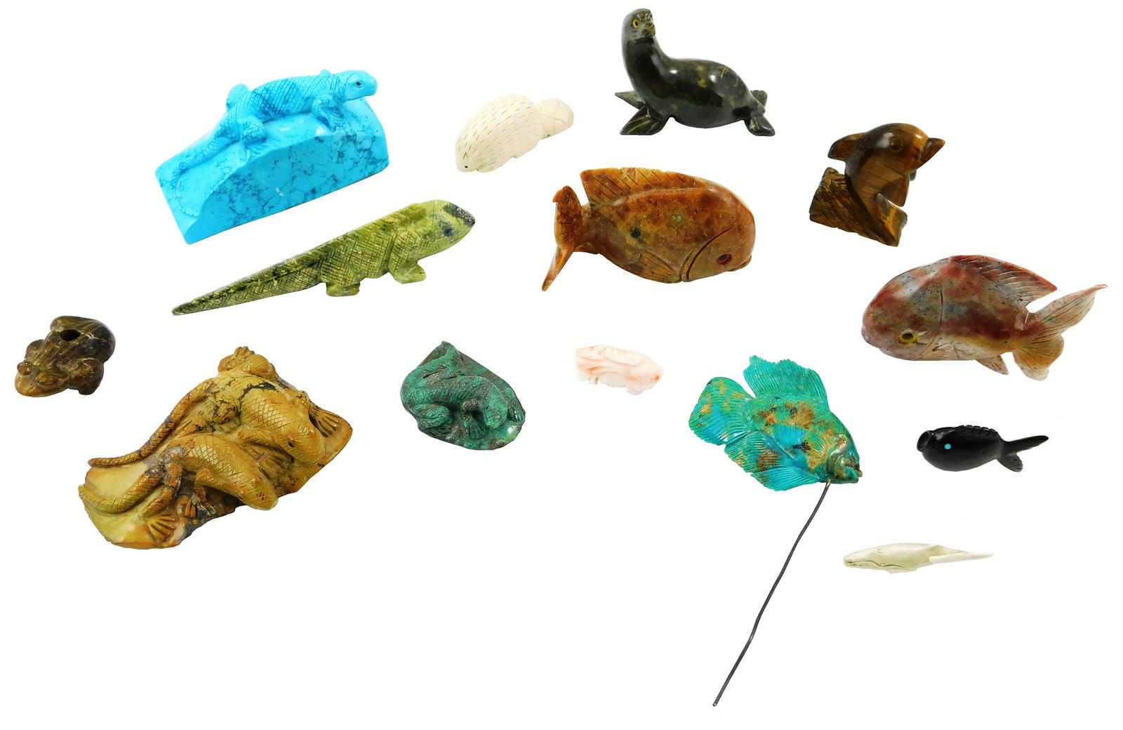 Carved hardstone, nautical/typical island themed, (1 of 4)