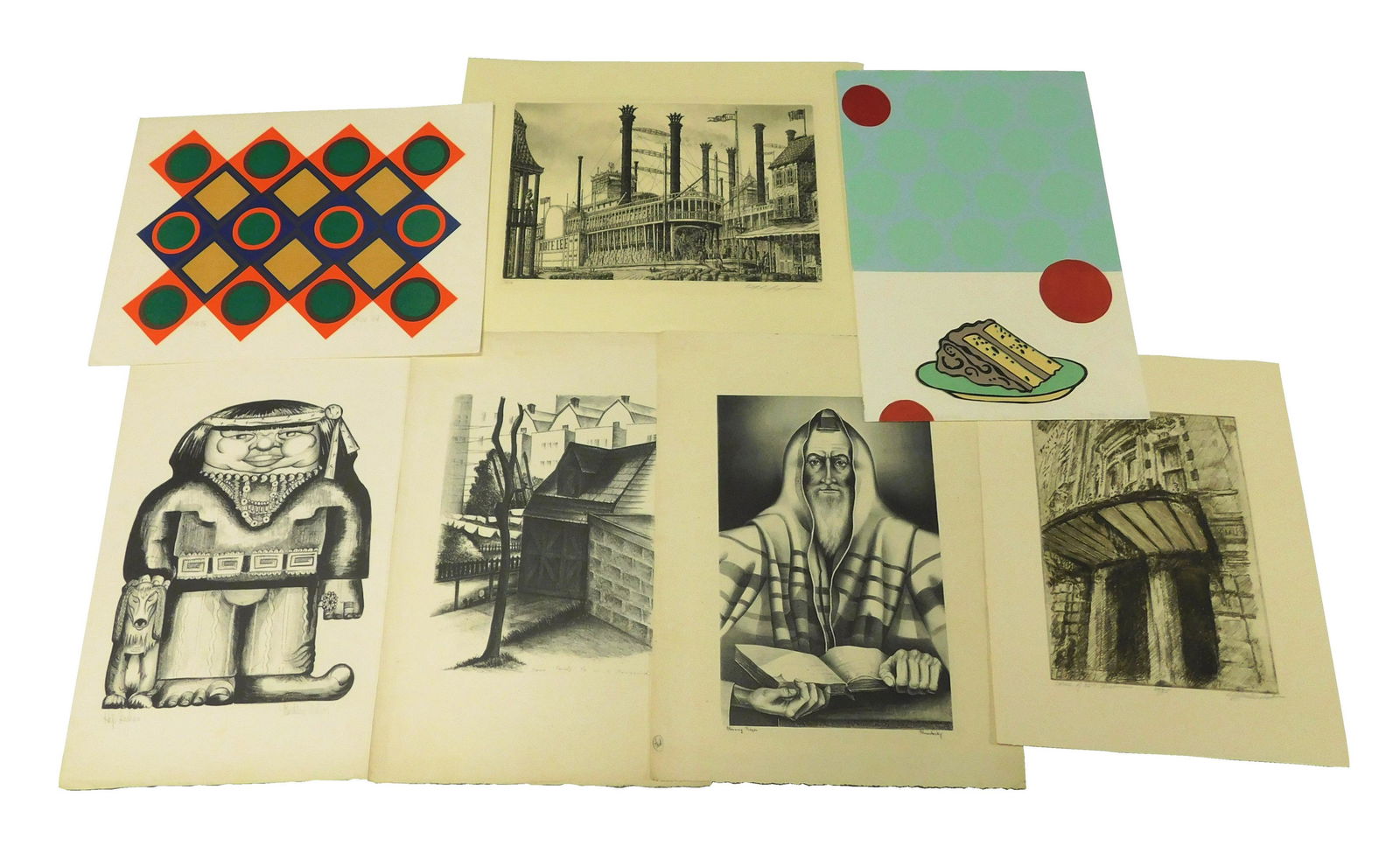 Seven contemporary (1969-1999) American prints, mostly (1 of 4)